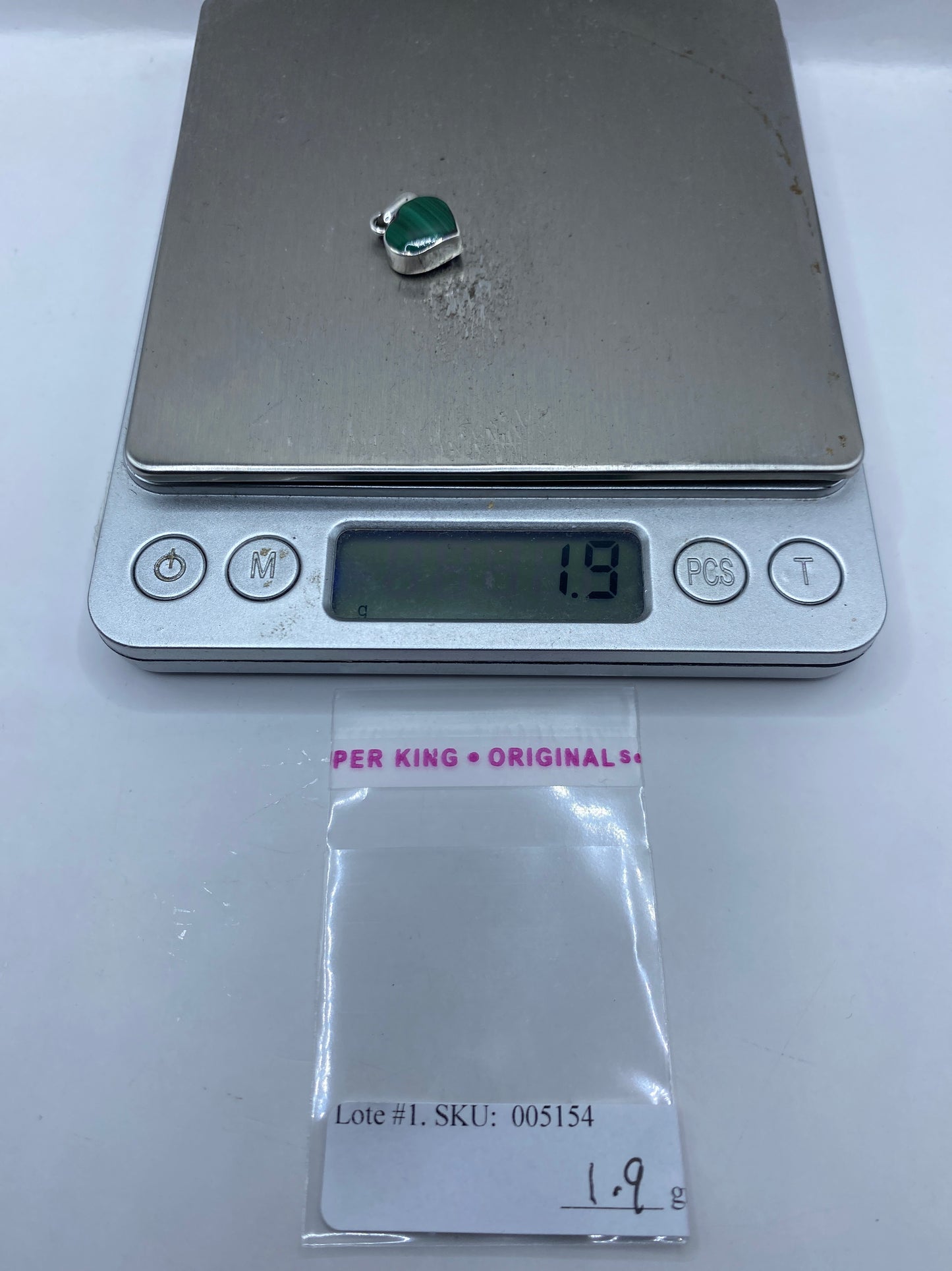 Dije de Plata Corazón con Malaquita — Taxco .950 — foto 6