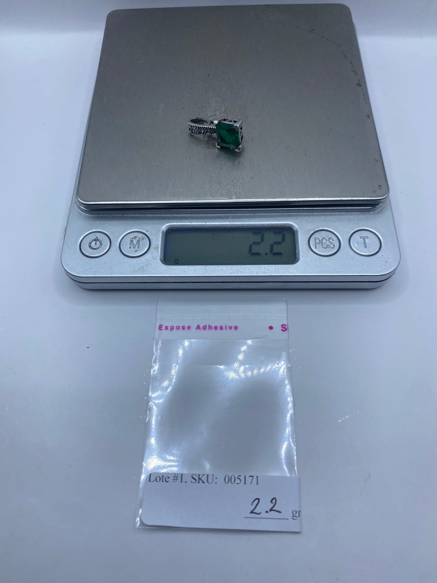 Dije de Plata con Circonia Verde — Taxco .925 — foto 6