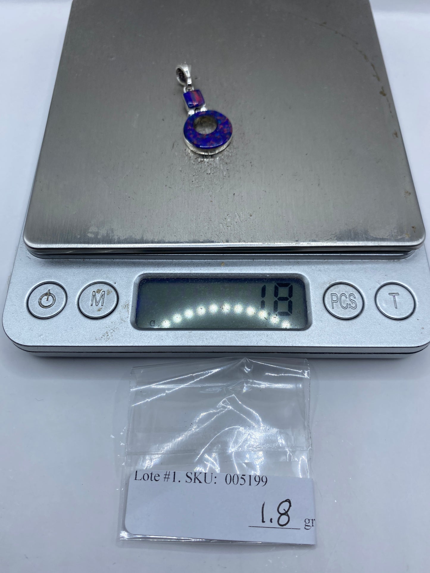 Dije Plata Ópalo de Fuego Azul — Taxco .950 — foto 6