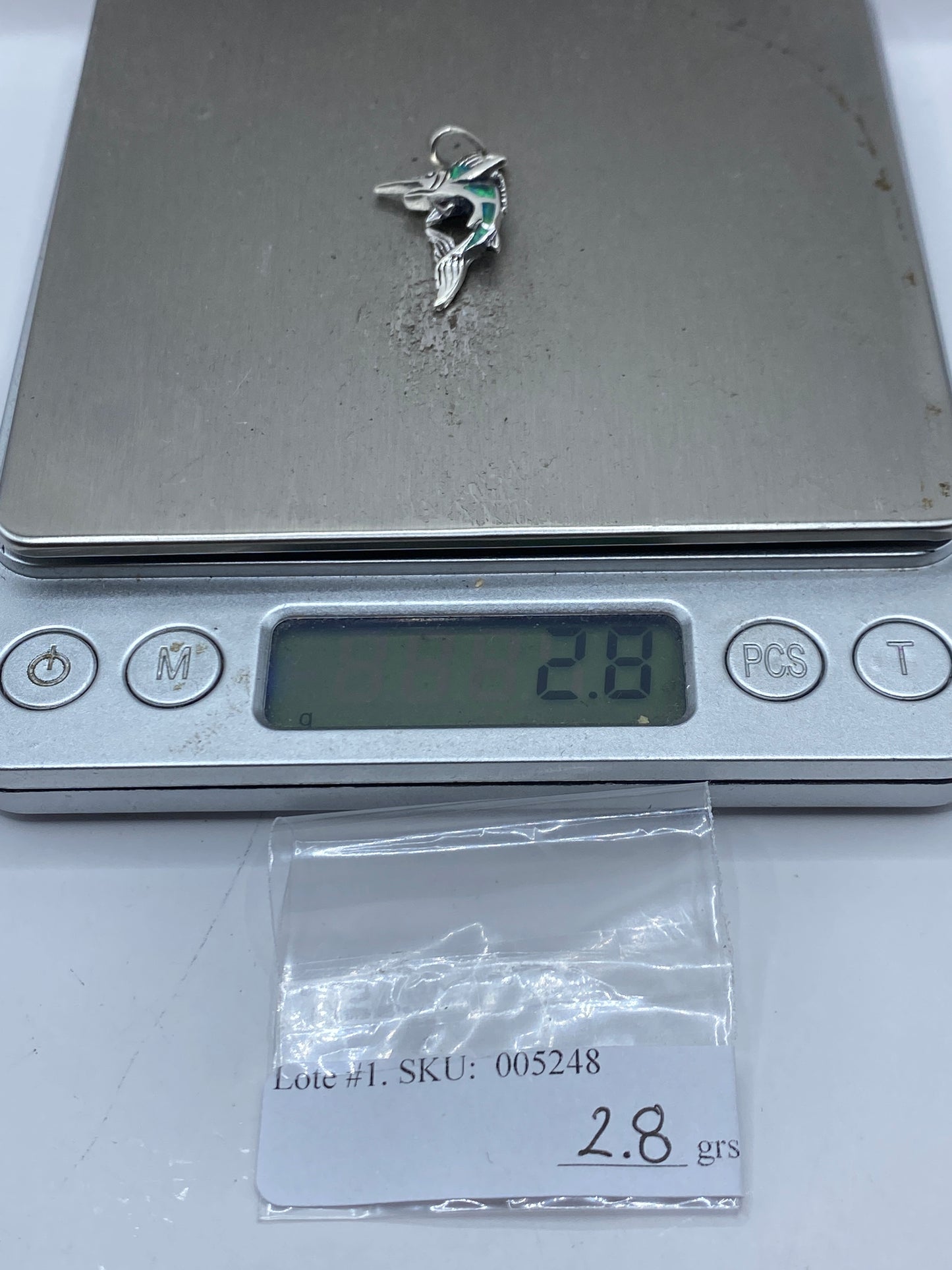 Dije Pez Vela Plata .925 con Ópalo de Fuego — foto 5