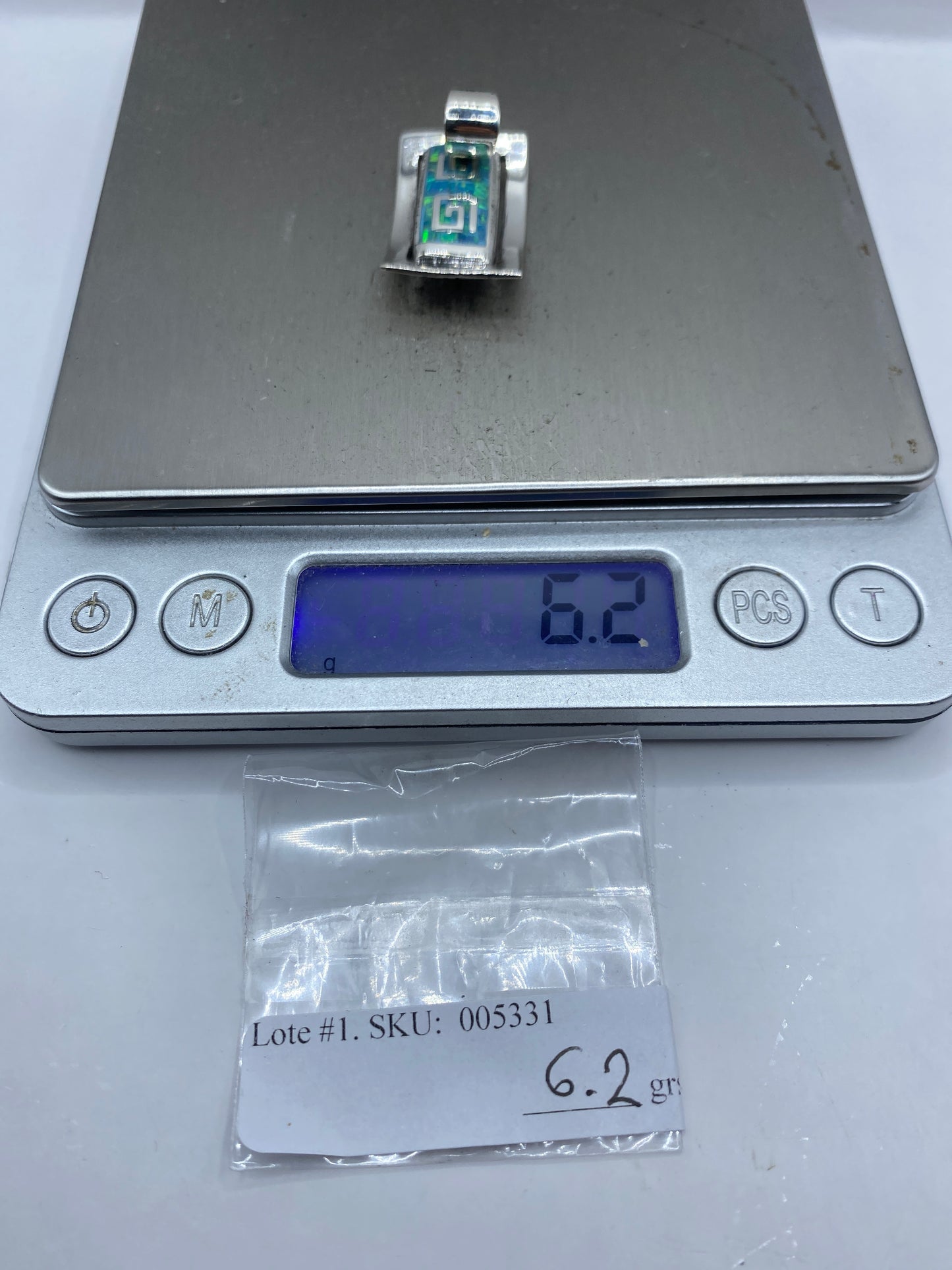 Dije Plata Ópalo de Fuego Geométrico — Taxco .950 — foto 6