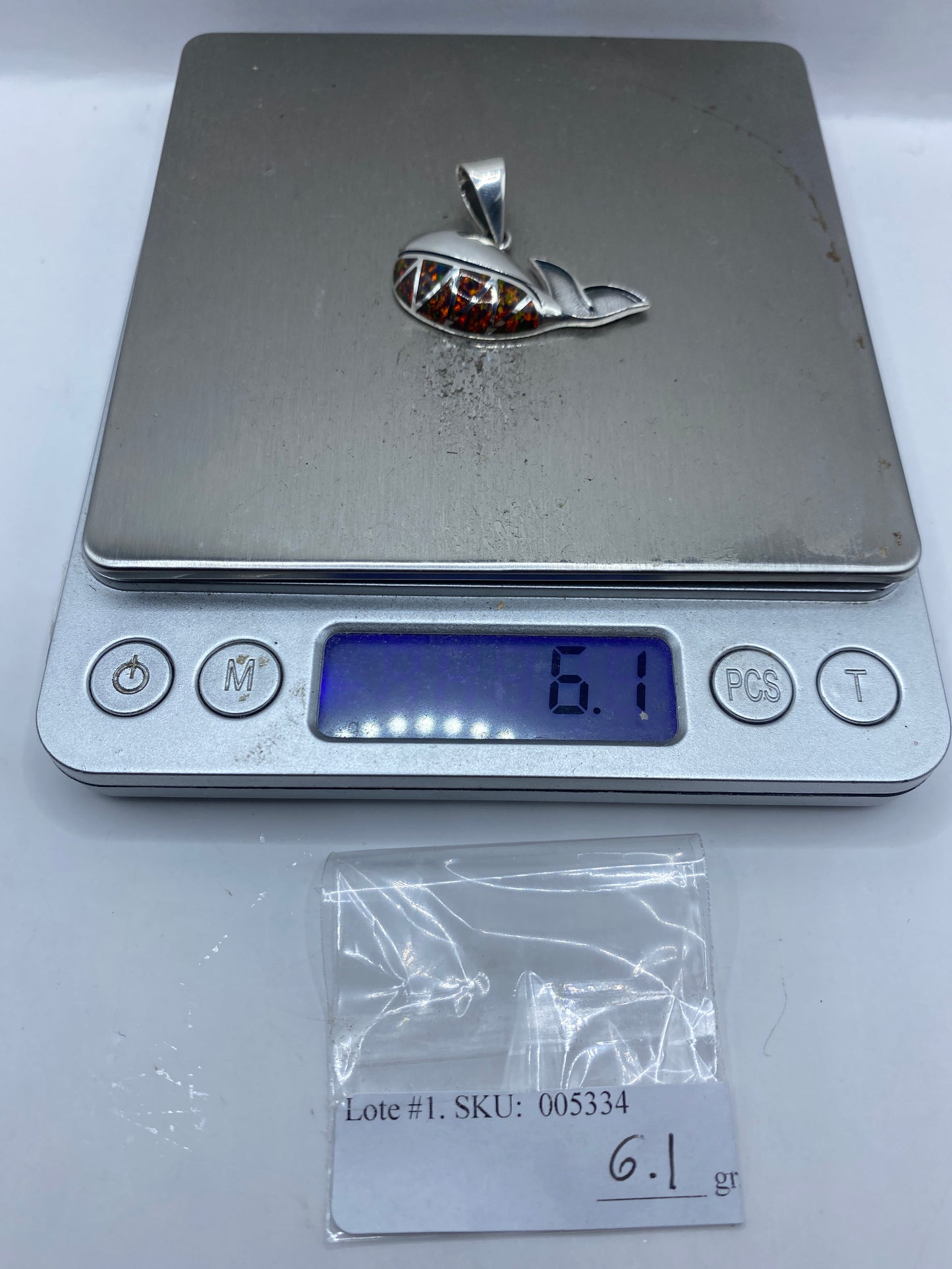 Dije Ballena Plata .950 con Ópalo de Fuego — Taxco — foto 6