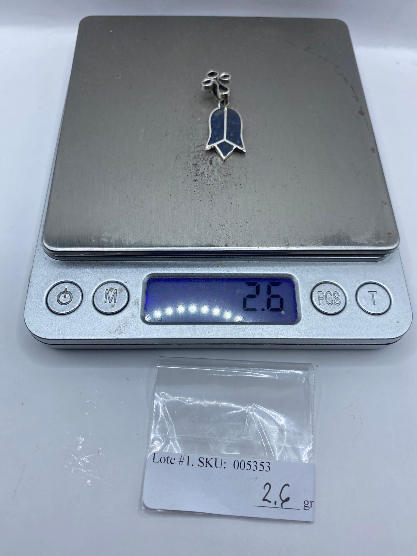 Dije Campana Plata .925 con Piedra Azul — Taxco — foto 5