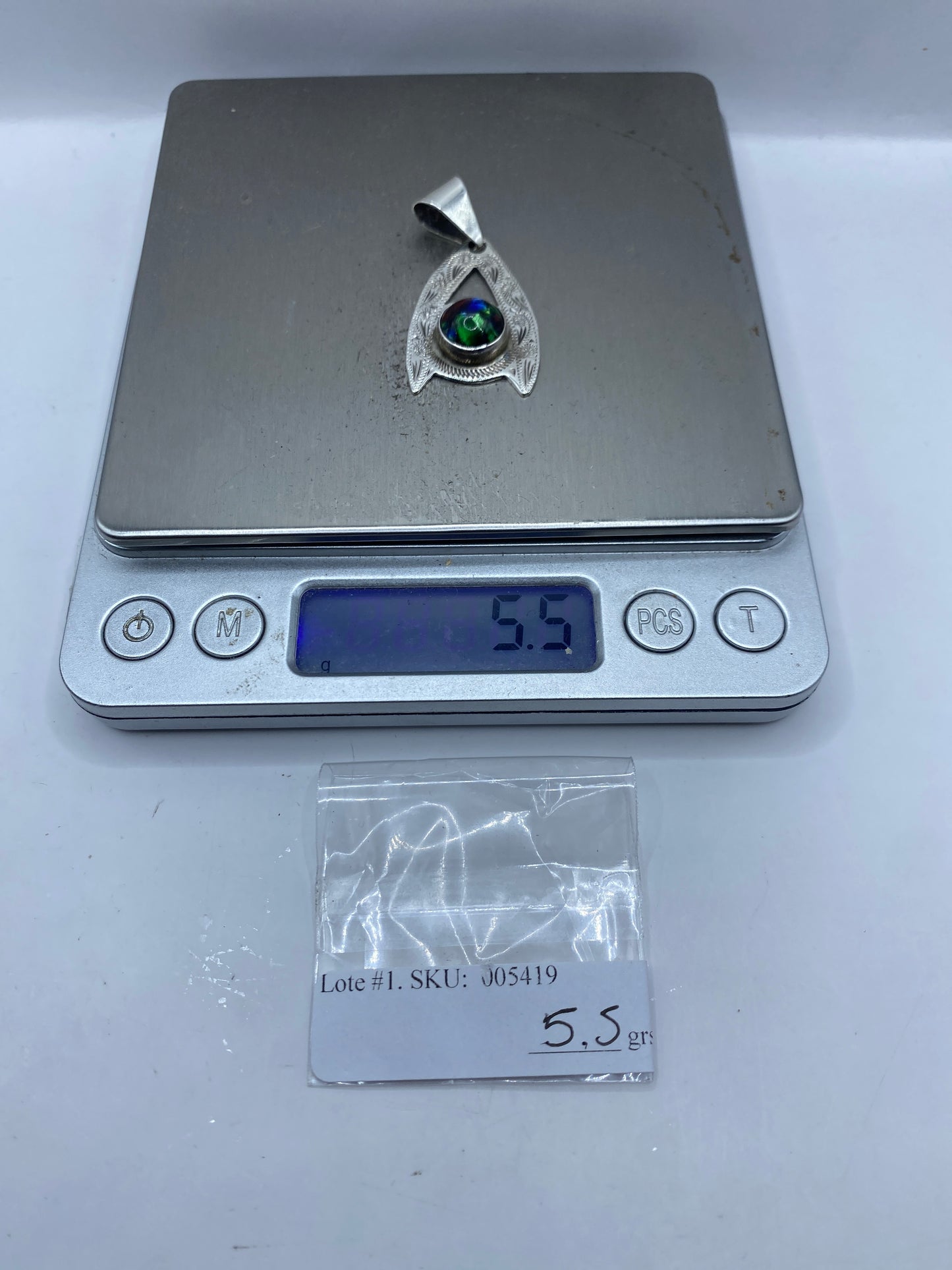 Dije Plata Ópalo de Fuego — Tetra Filigrana Taxco .925 — foto 6