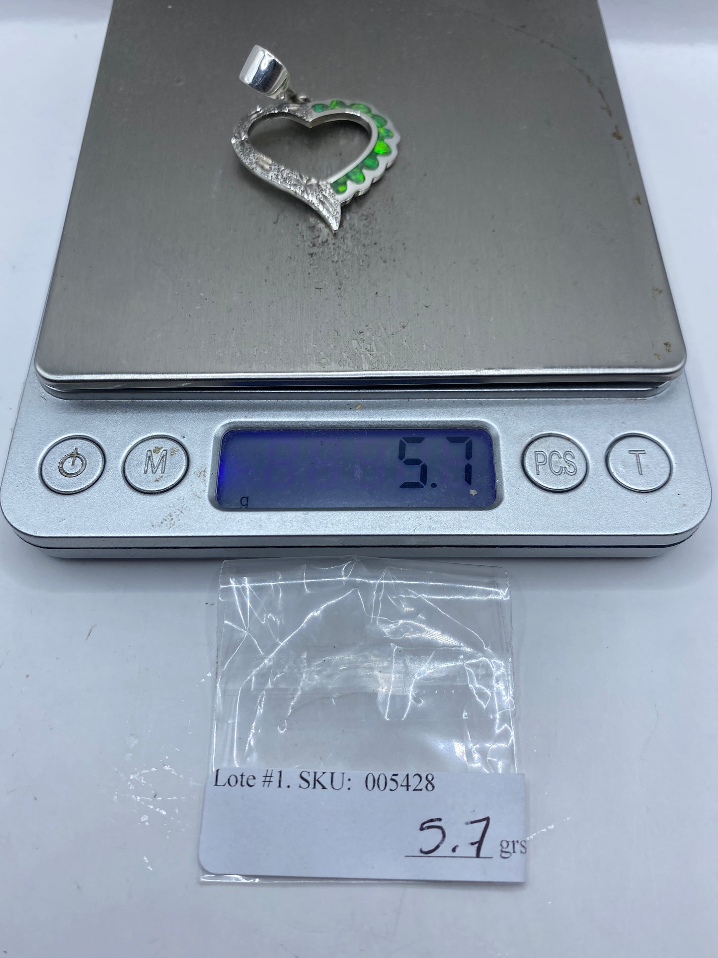 Dije Corazón Plata .950 Opalo de Fuego — Taxco — foto 6
