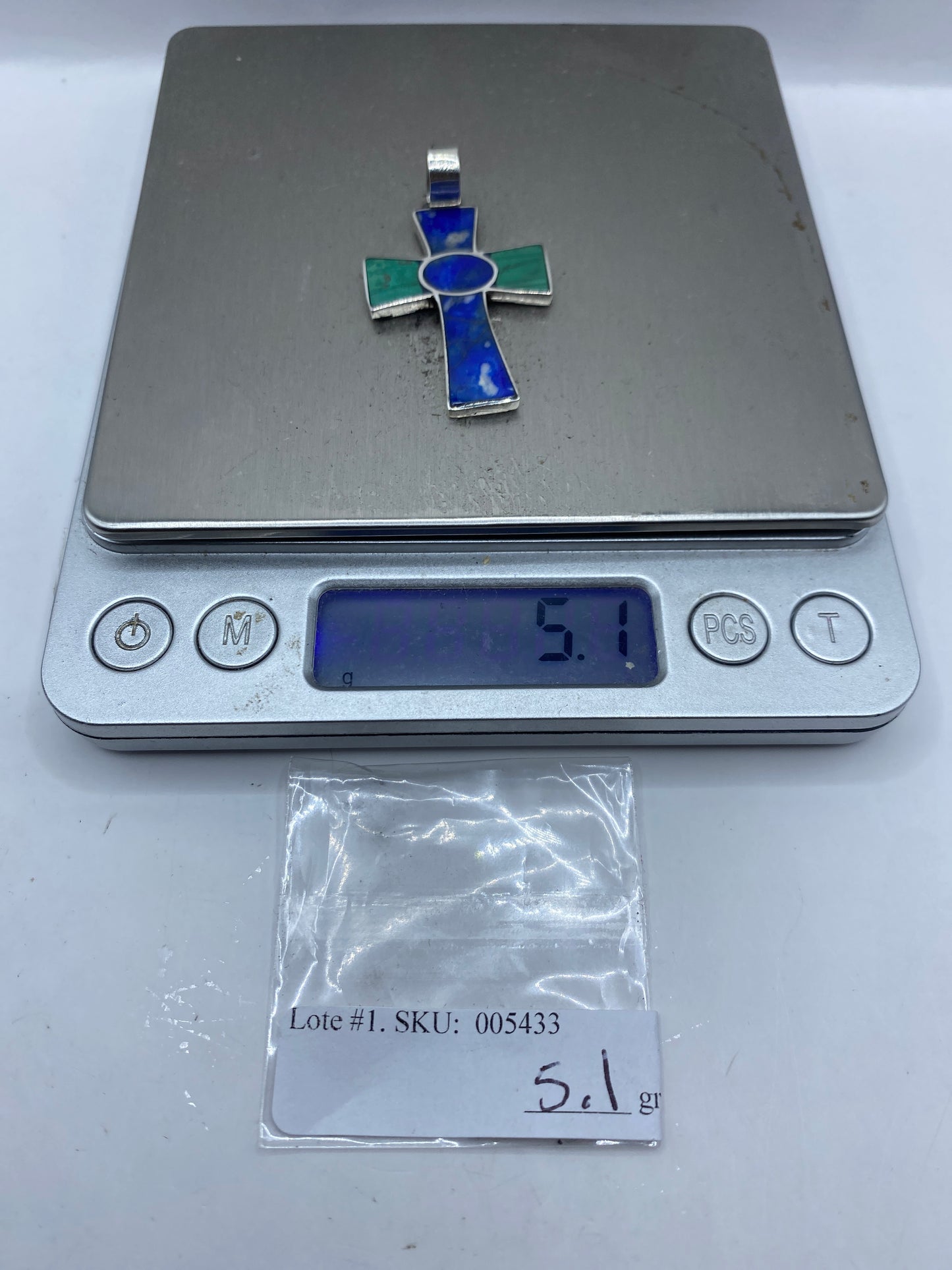 Cruz de Plata .950 con Incrustaciones — Dije Unisex Taxco — foto 6