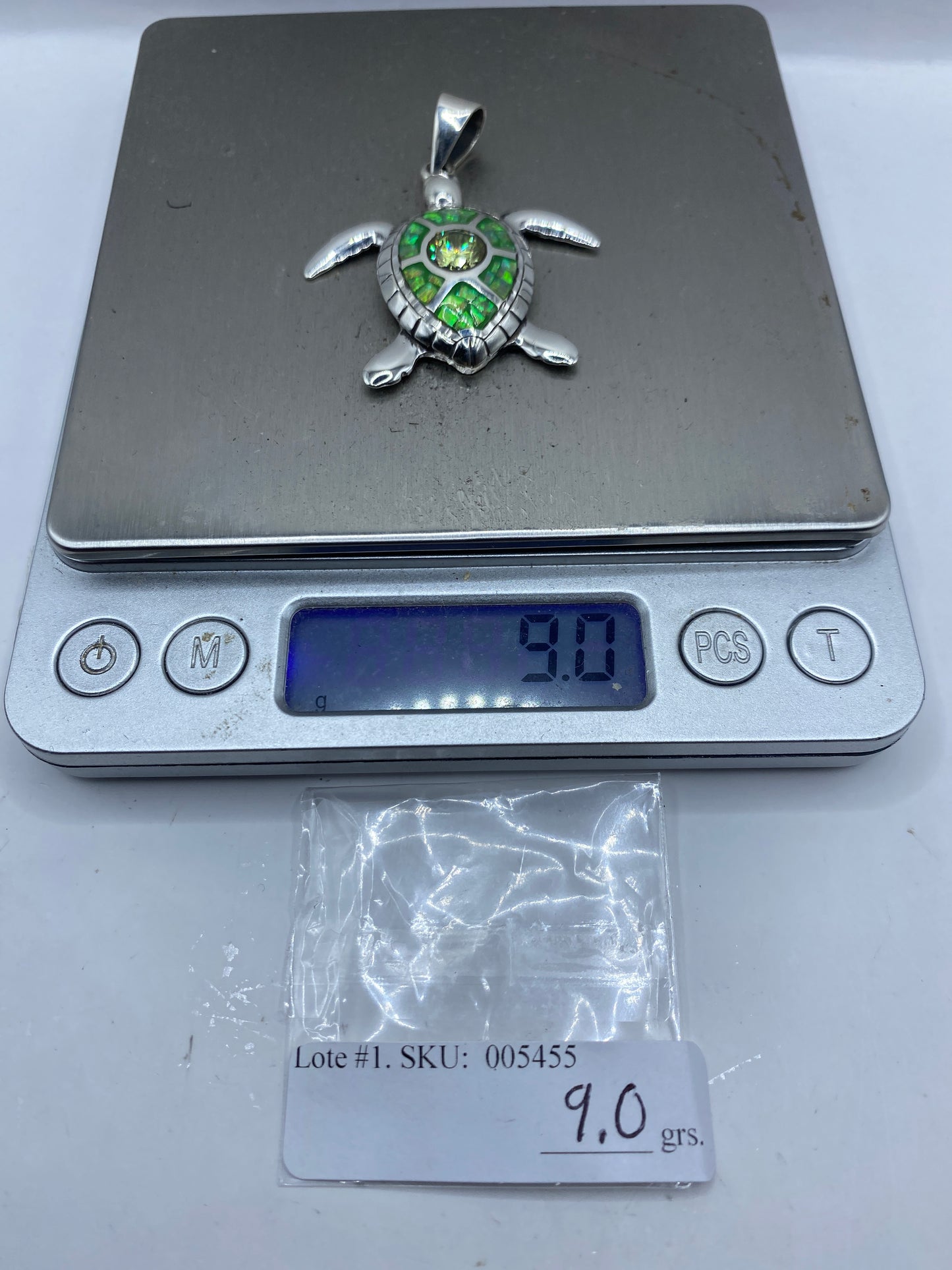 Dije Tortuga Plata Ópalo de Fuego — Taxco .950 — foto 6