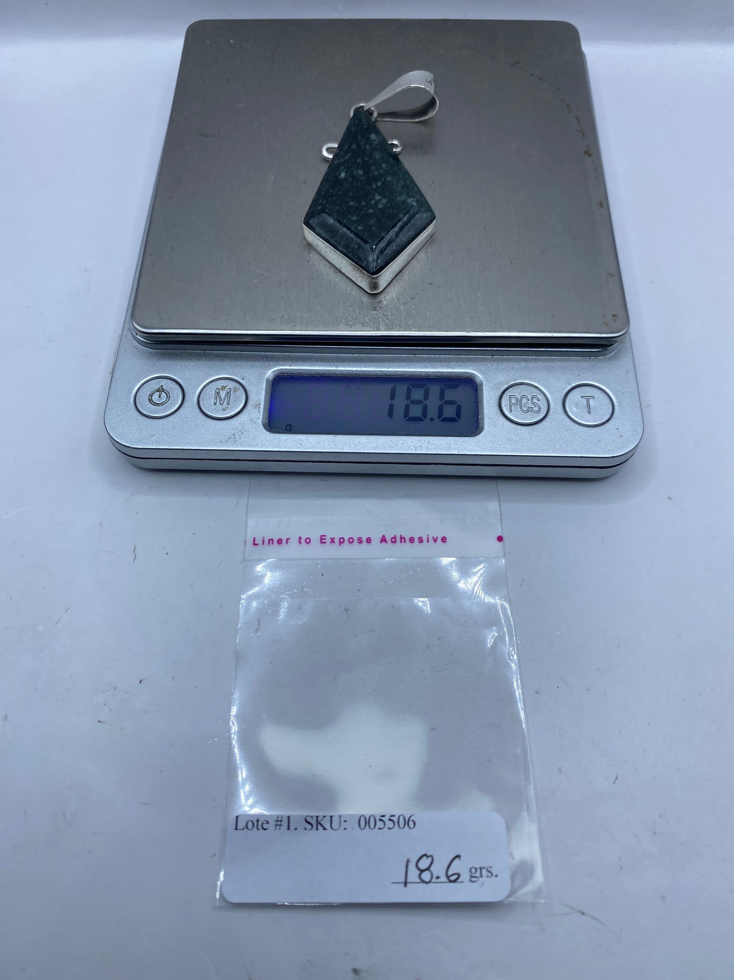 Dije de Plata Geométrico con Piedra — Taxco .950 — foto 6