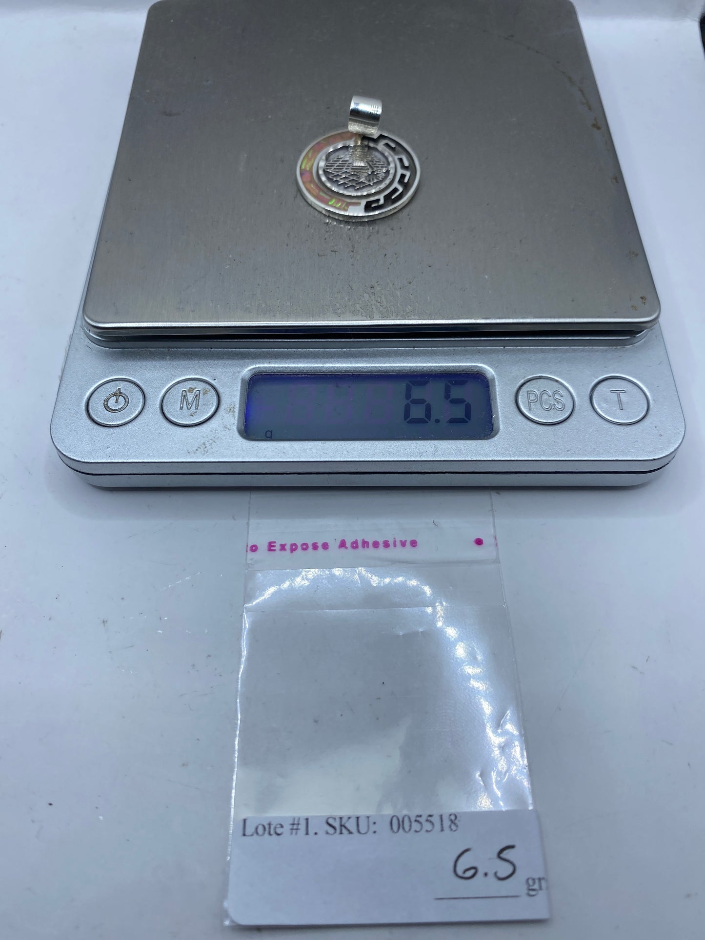 Dije Plata Ópalo de Fuego Prehispánico — Taxco .950 — foto 6