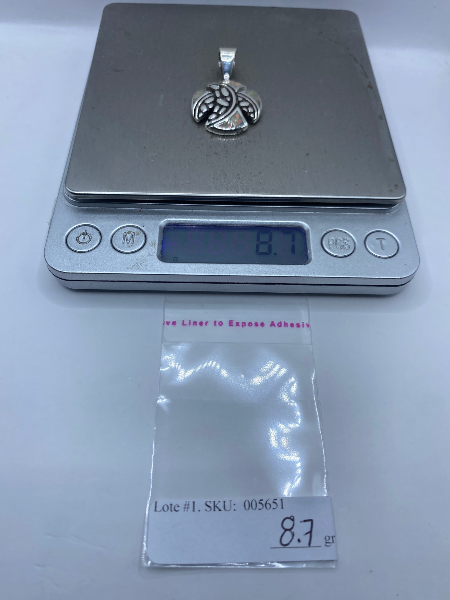 Dije Plata Ópalo de Fuego — Geométrico Taxco .950 — foto 6