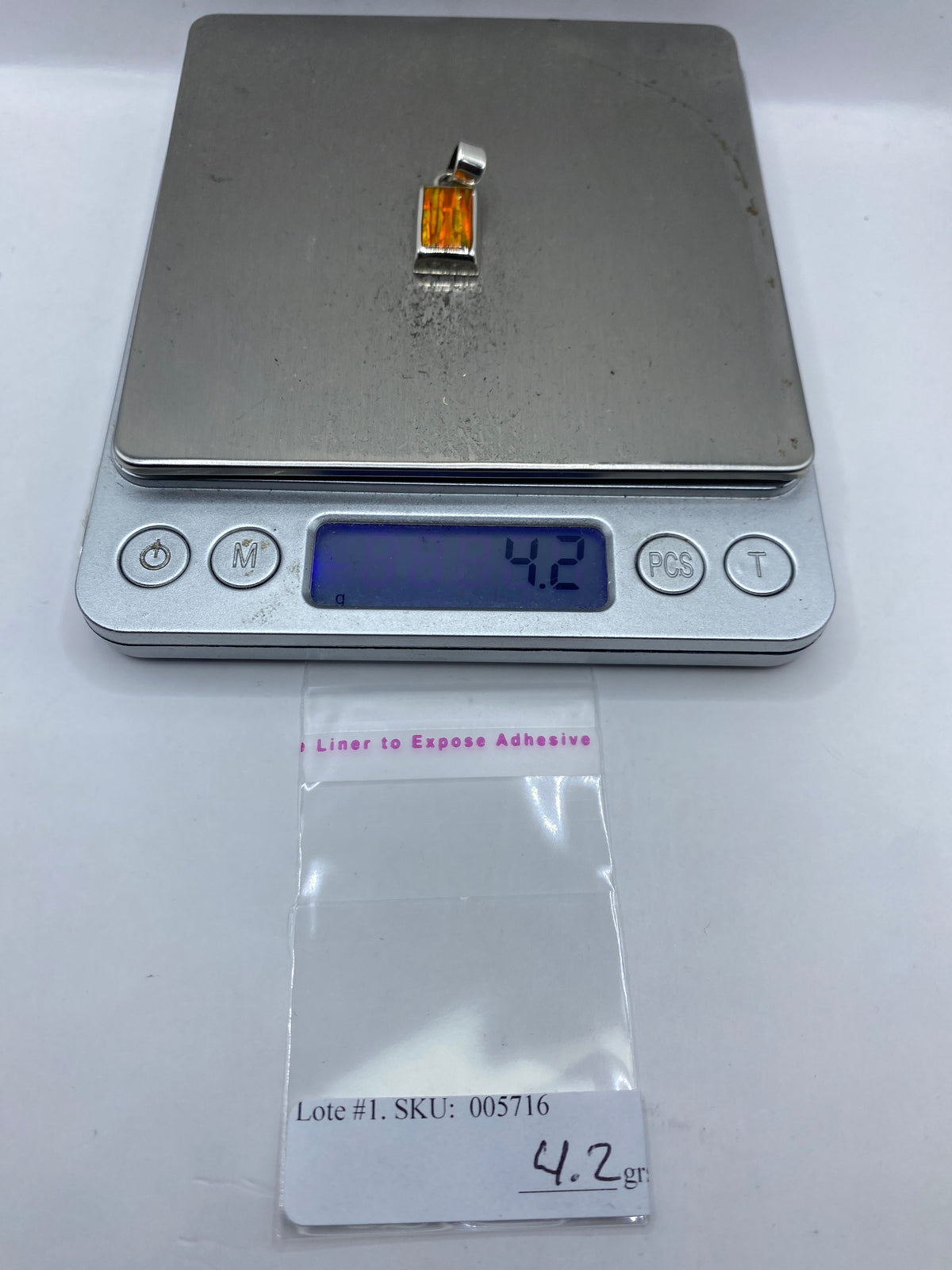 Dije Plata .950 Ópalo de Fuego Naranja — Taxco — foto 6