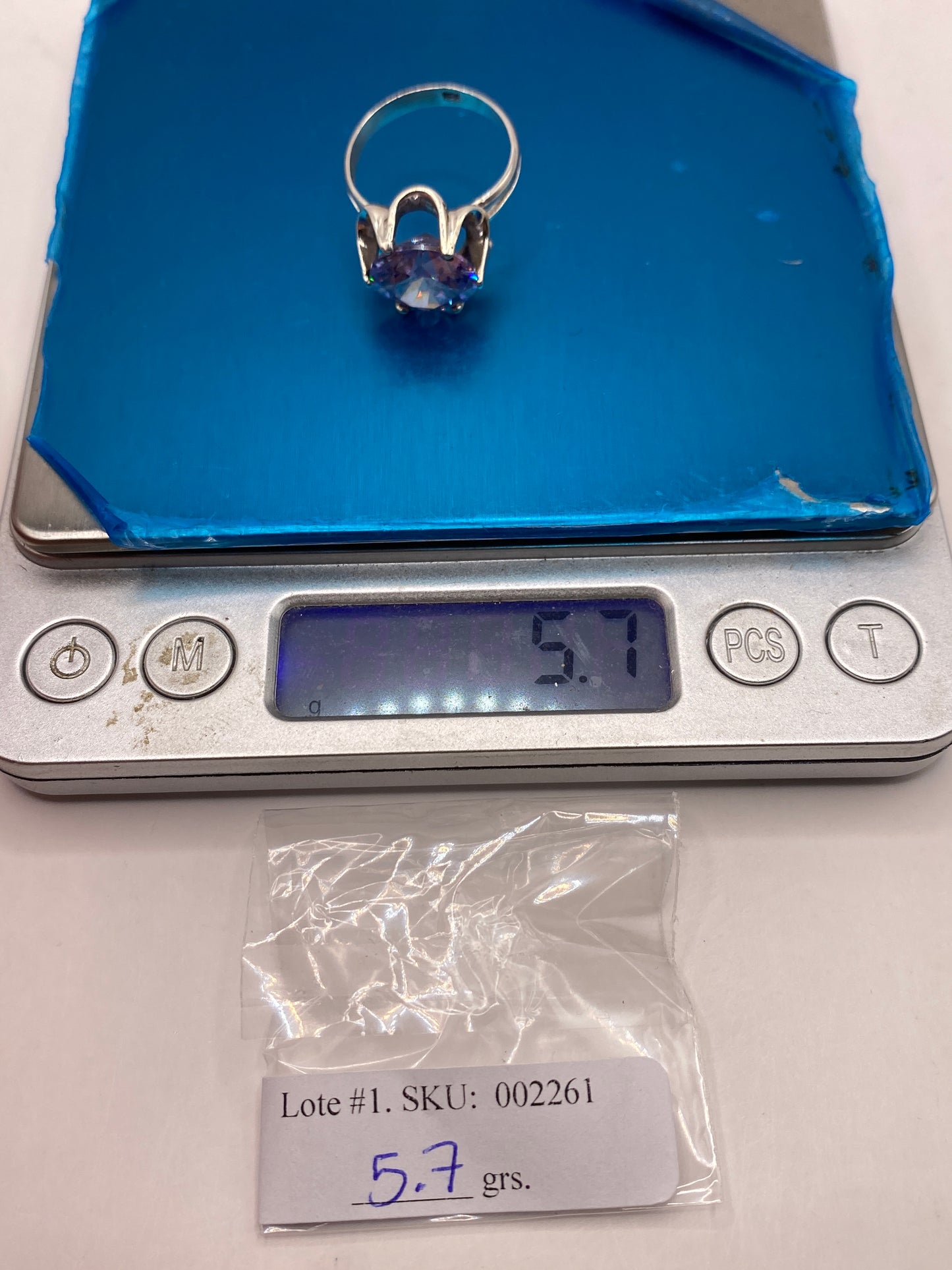 Anillo Solitario de Plata con Circonia Violeta — Hecho a Mano en Taxco — foto 5