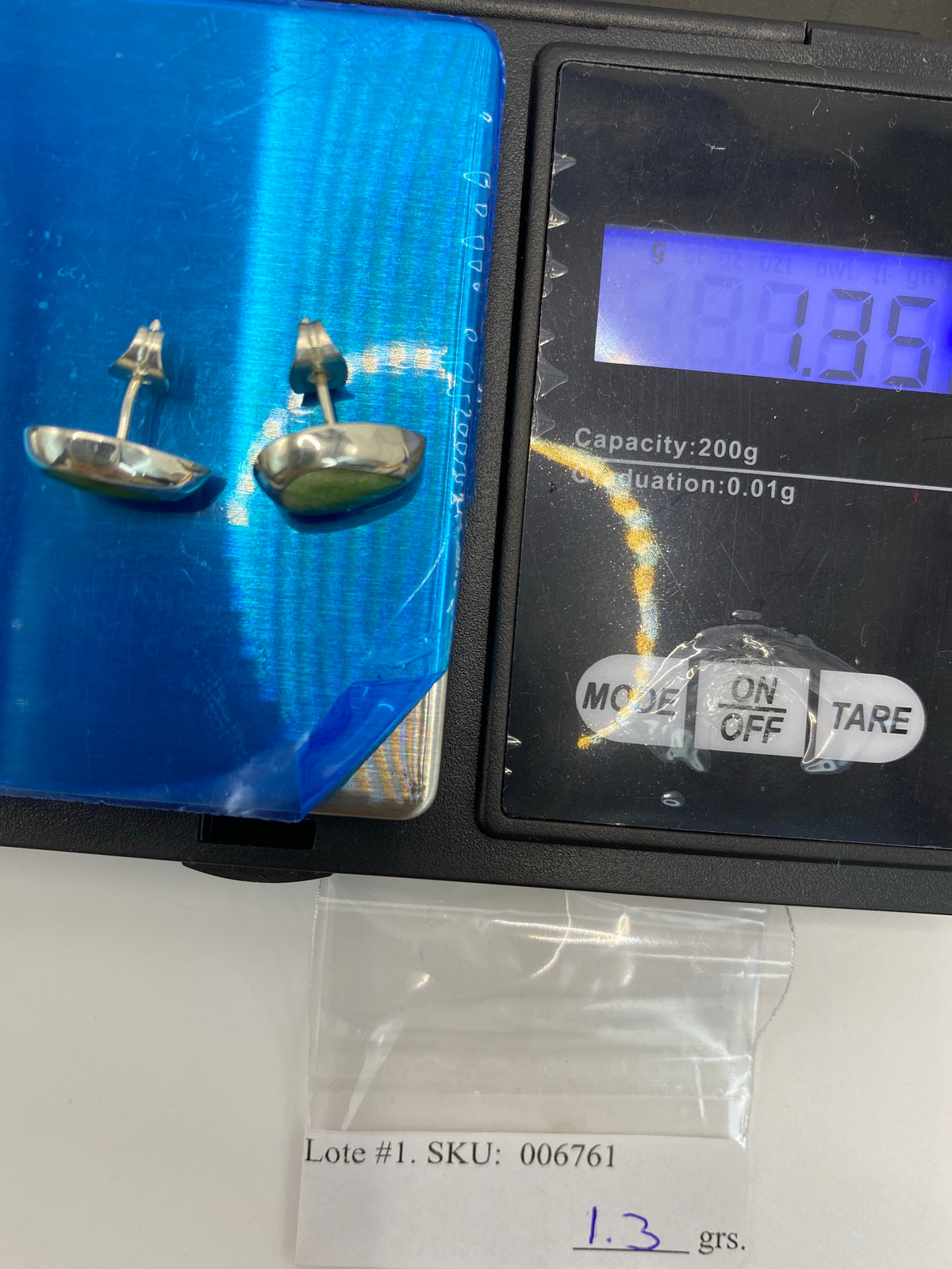 Aretes de Plata con Piedra Verde Olivo — Taxco 925 — foto 6