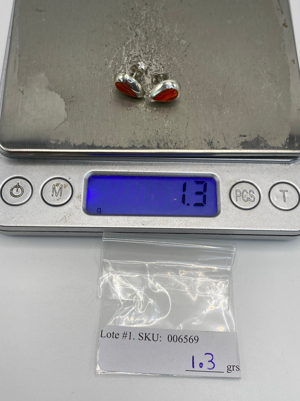 Aretes de Plata con Opalo de Fuego Naranja — Taxco 925 — foto 6