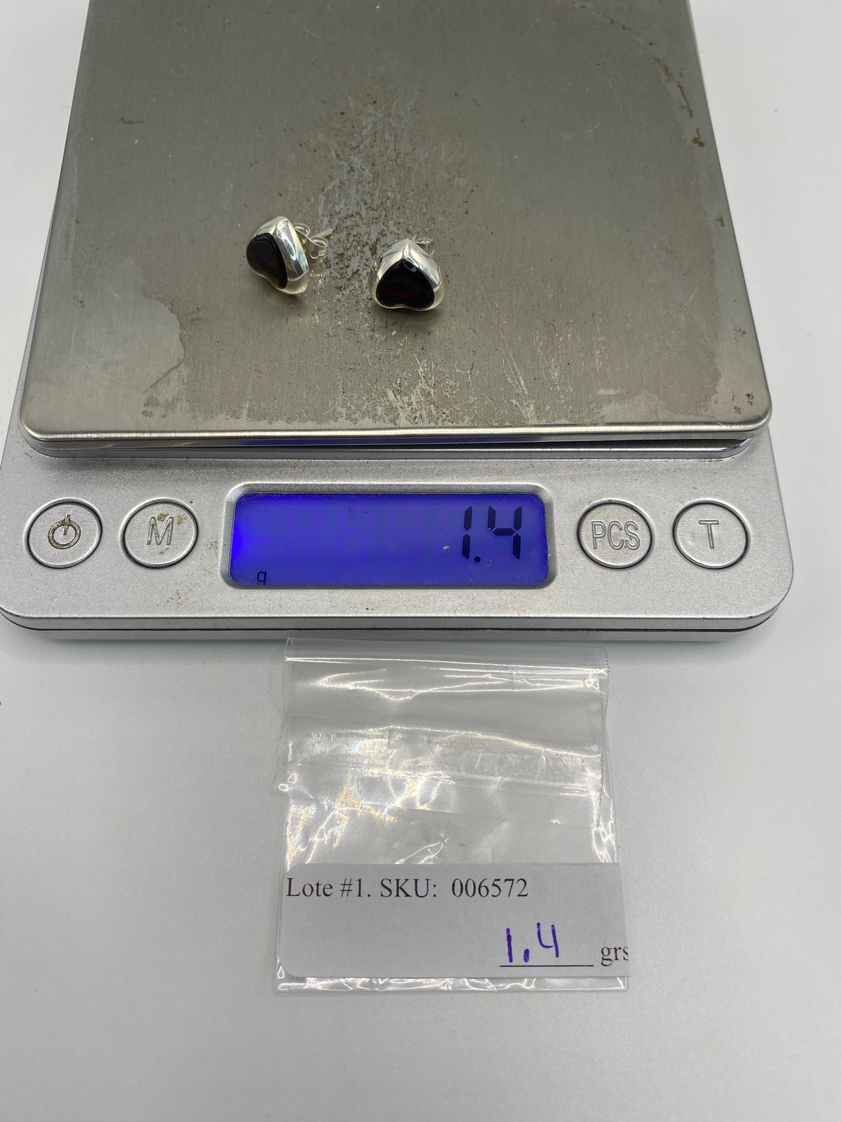 Aretes Corazón Plata con Ópalo de Fuego — Taxco 925 — foto 6