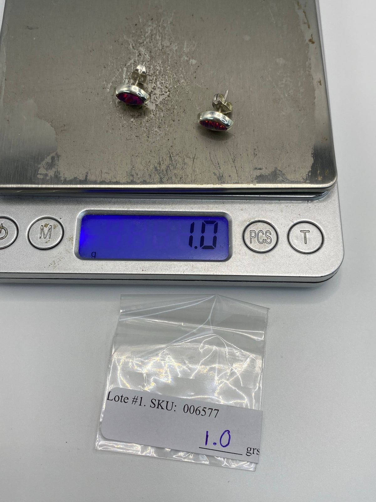 Aretes de Plata Ópalo de Fuego Morado — Taxco 950 — foto 6