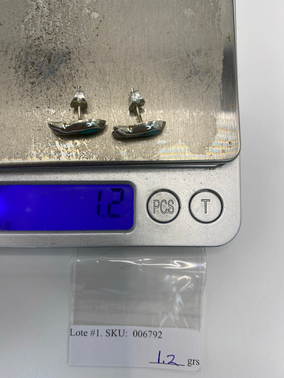 Aretes de Plata con Turquesa Azul Cielo — Taxco 950 — foto 6