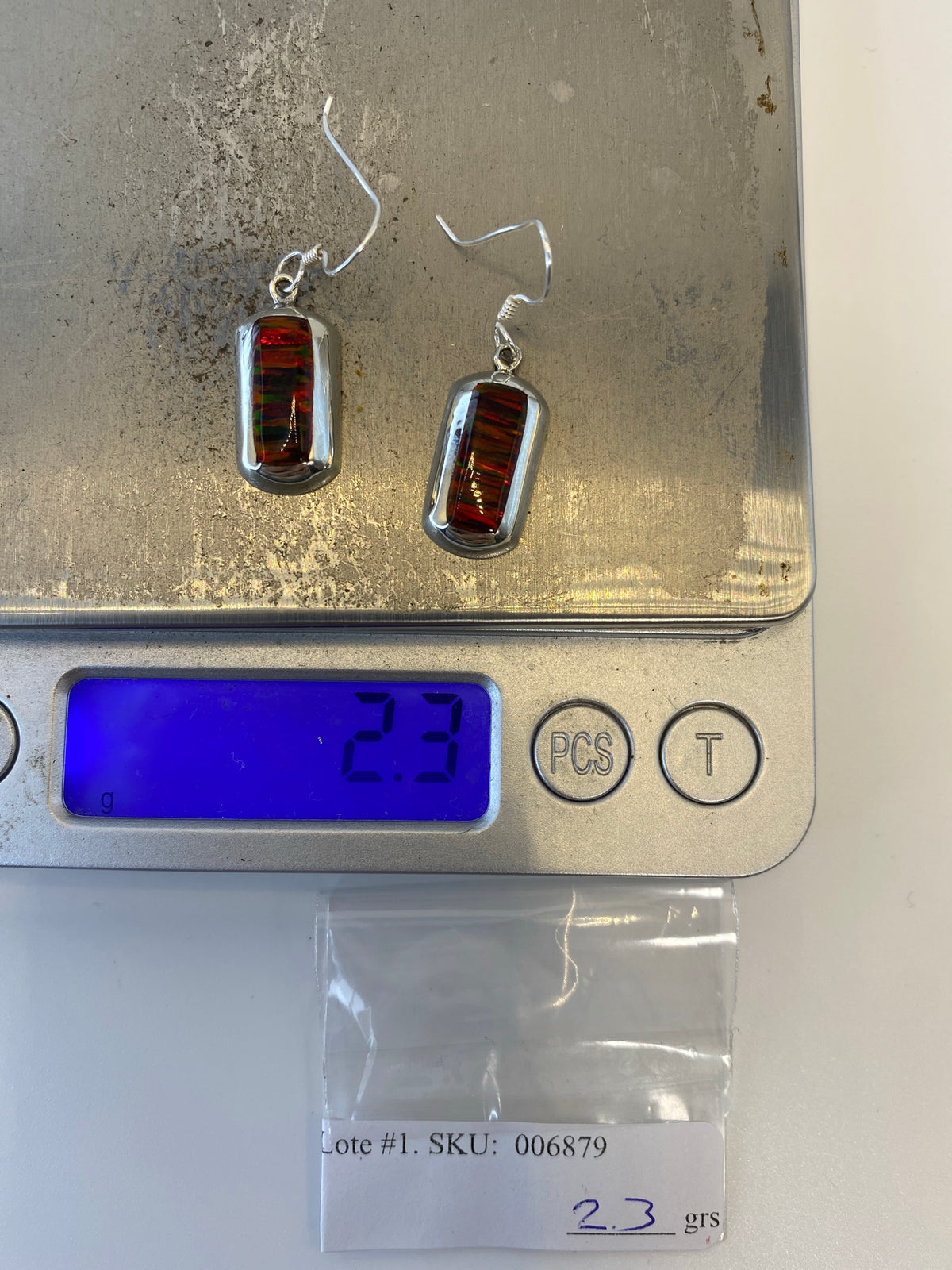 Aretes de Plata con Ópalo de Fuego — Taxco 925 — foto 6