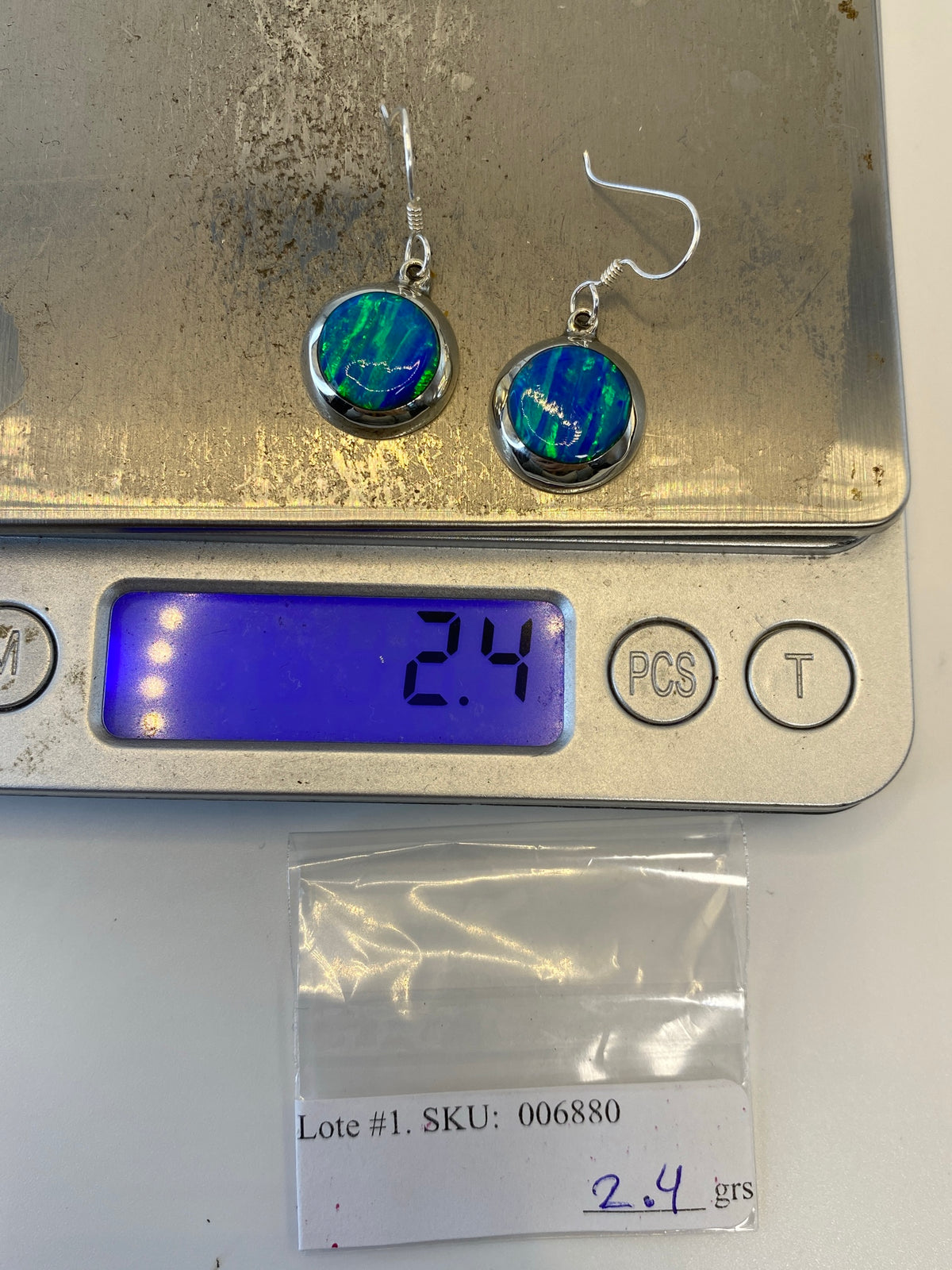 Aretes de Plata con Ópalo de Fuego — Taxco 925 — foto 6