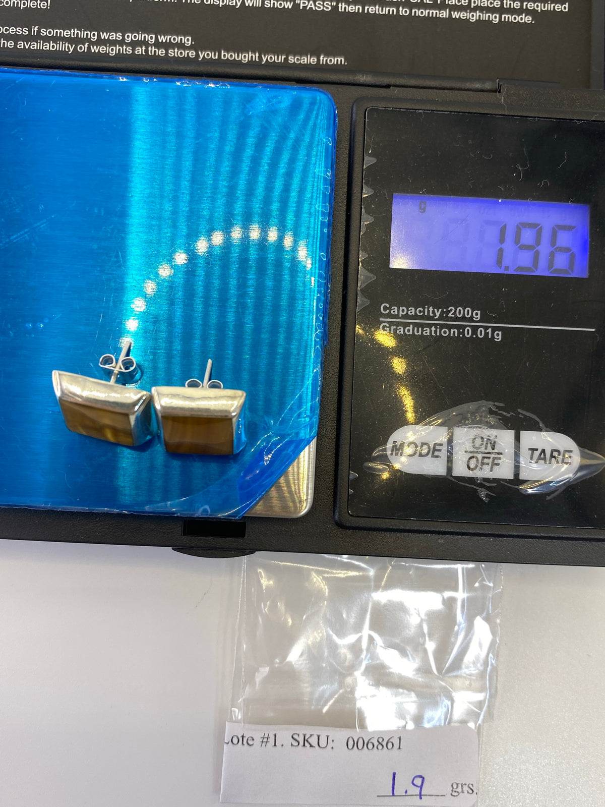 Aretes Cuadrados Plata 925 con Piedras Multicolor — foto 6