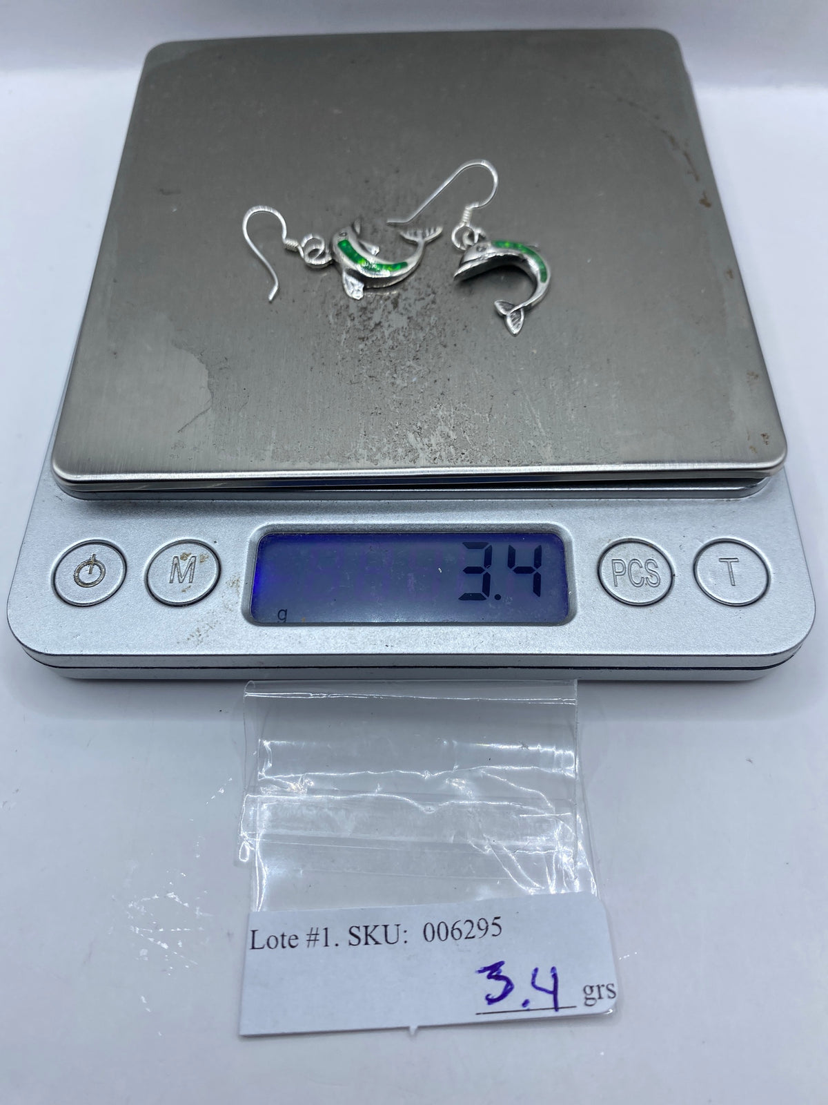Aretes Opalo de Fuego Verde Plata 950 — Taxco — foto 6