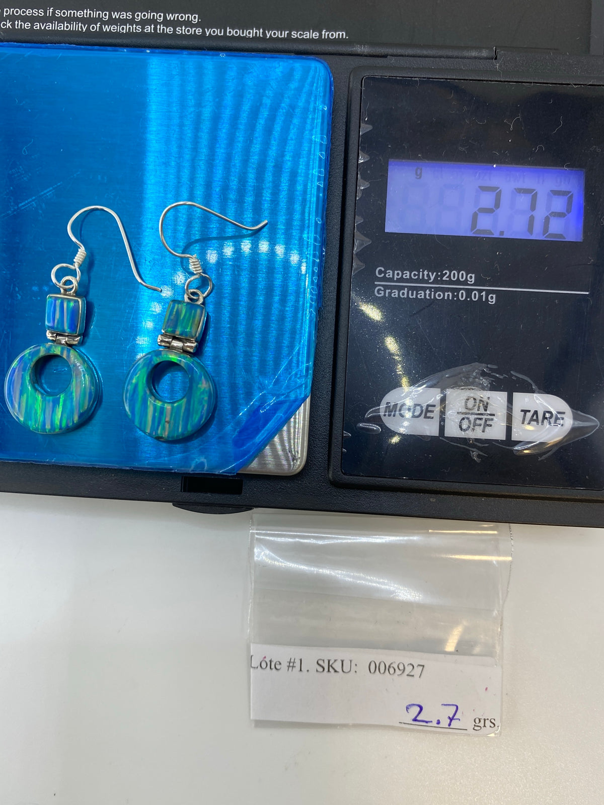 Aretes de Plata con Ópalo de Fuego — Taxco 950 — foto 6
