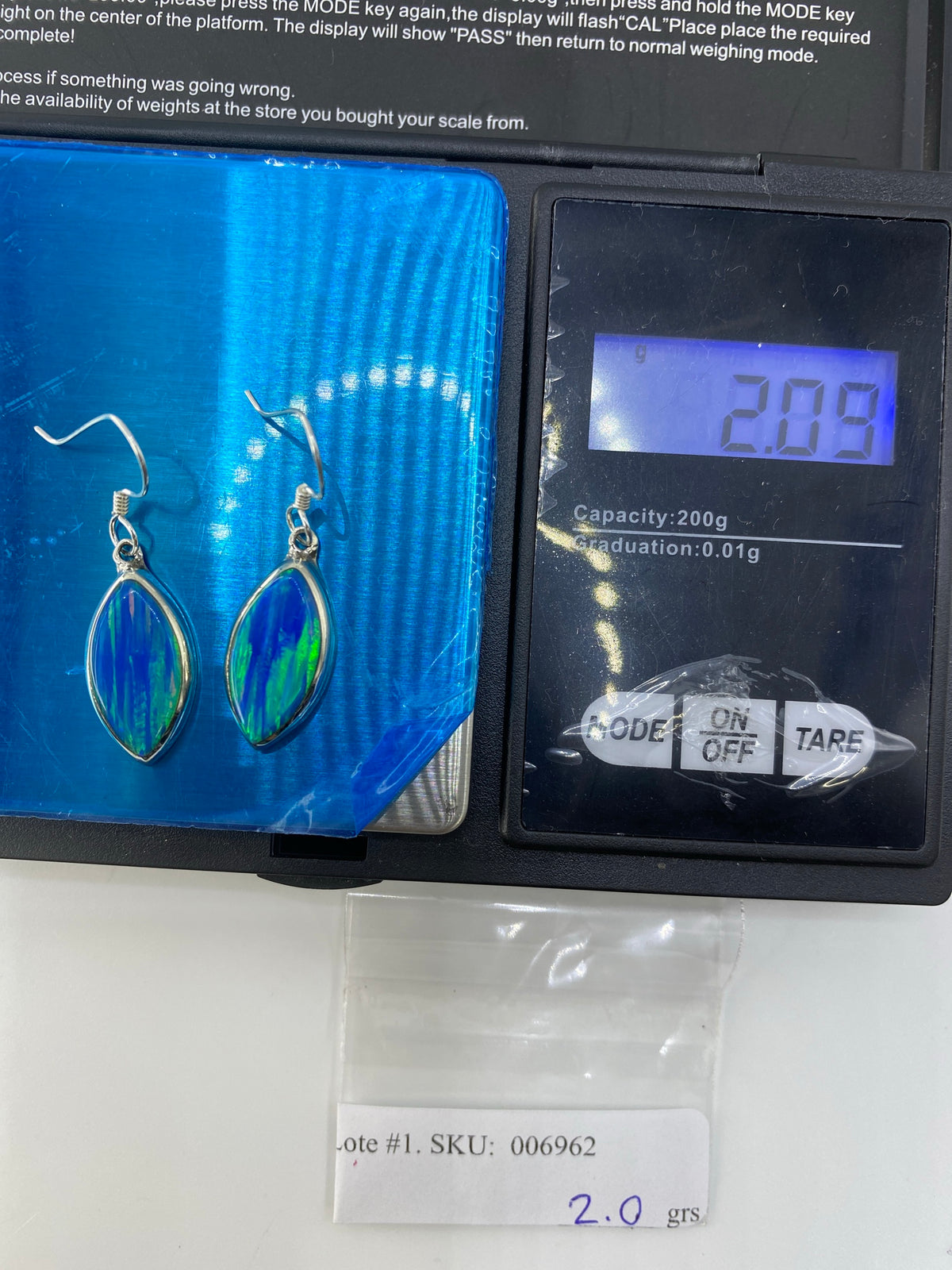 Aretes de Plata con Ópalo de Fuego — Taxco 925 — foto 6