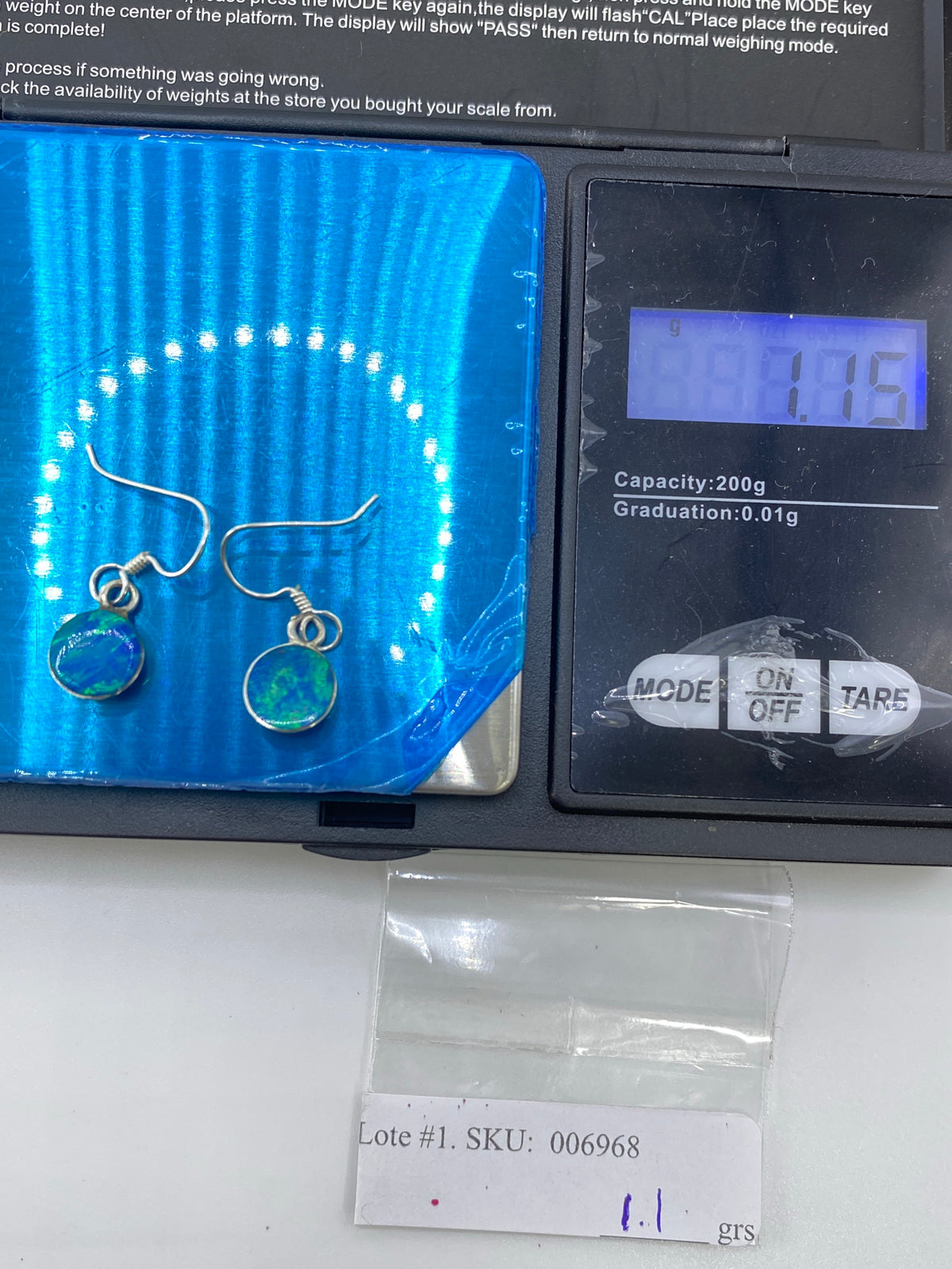 Aretes de Plata con Ópalo de Fuego Verde — Taxco 925 — foto 6