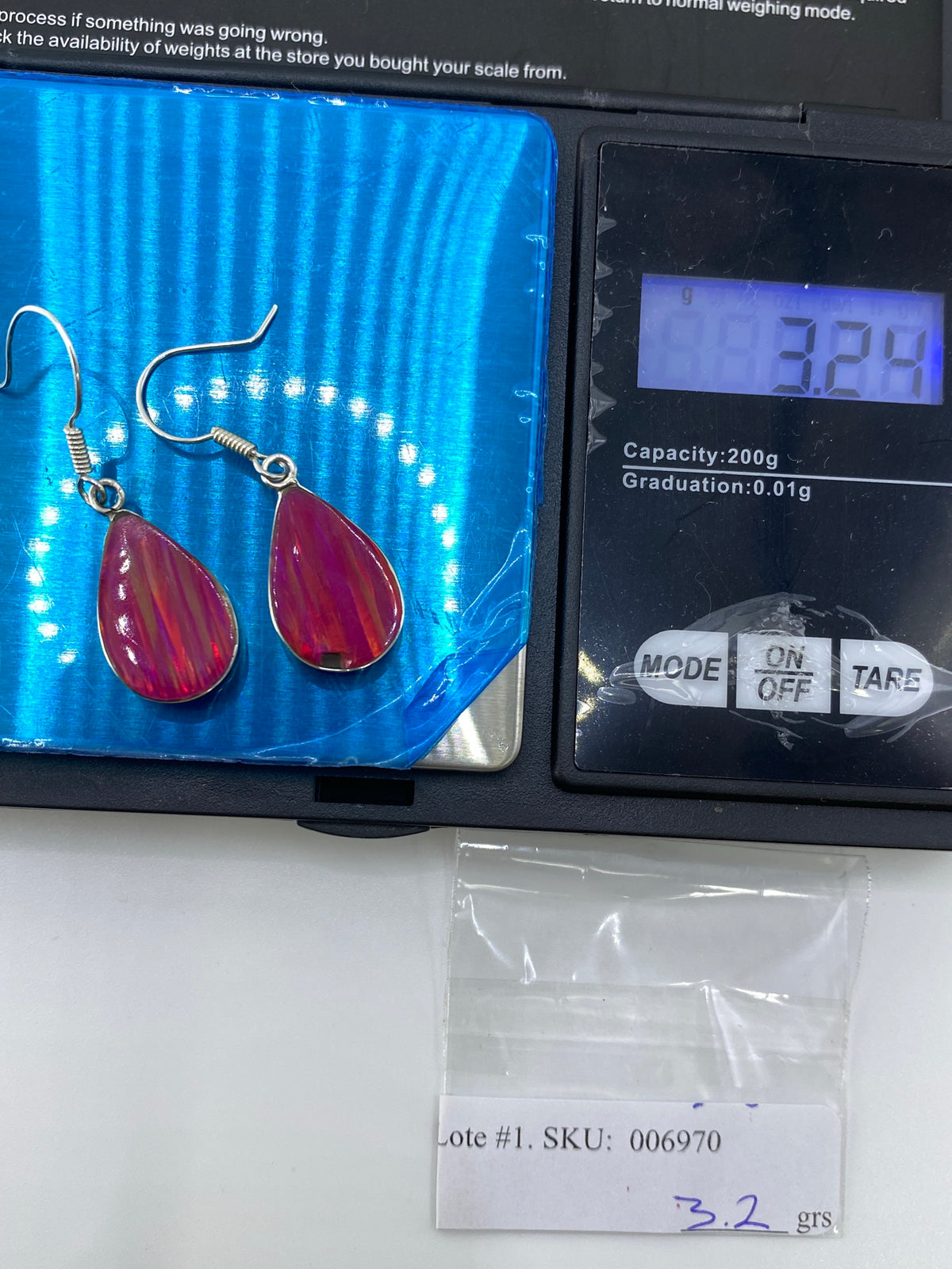 Aretes de Plata con Ópalo de Fuego — Taxco 925 — foto 6