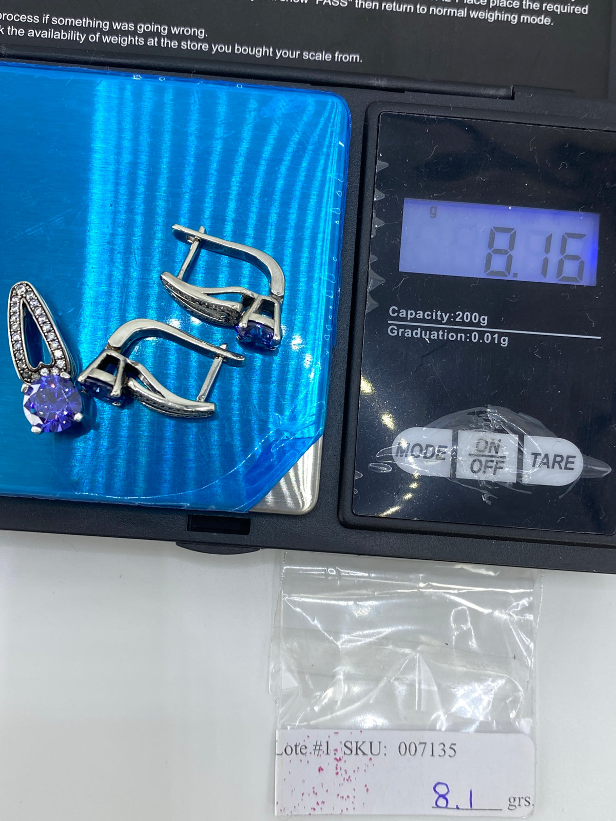 Aretes de Plata con Circonia Azul — Taxco 925 — foto 6