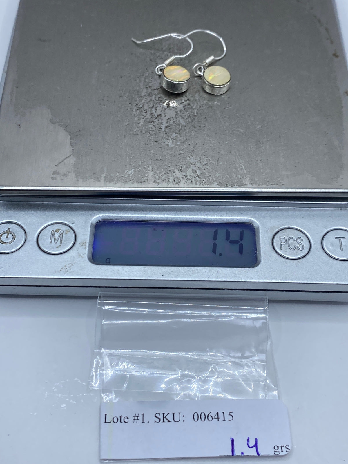 Aretes de Plata Ópalo de Fuego — Incrustación Taxco 950 — foto 6