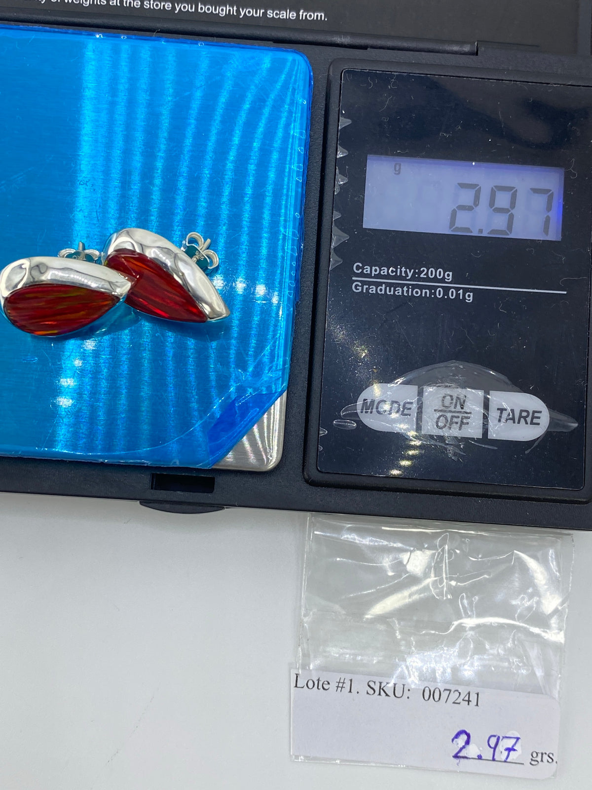 Aretes de Plata con Ópalo de Fuego — Taxco 925 — foto 6