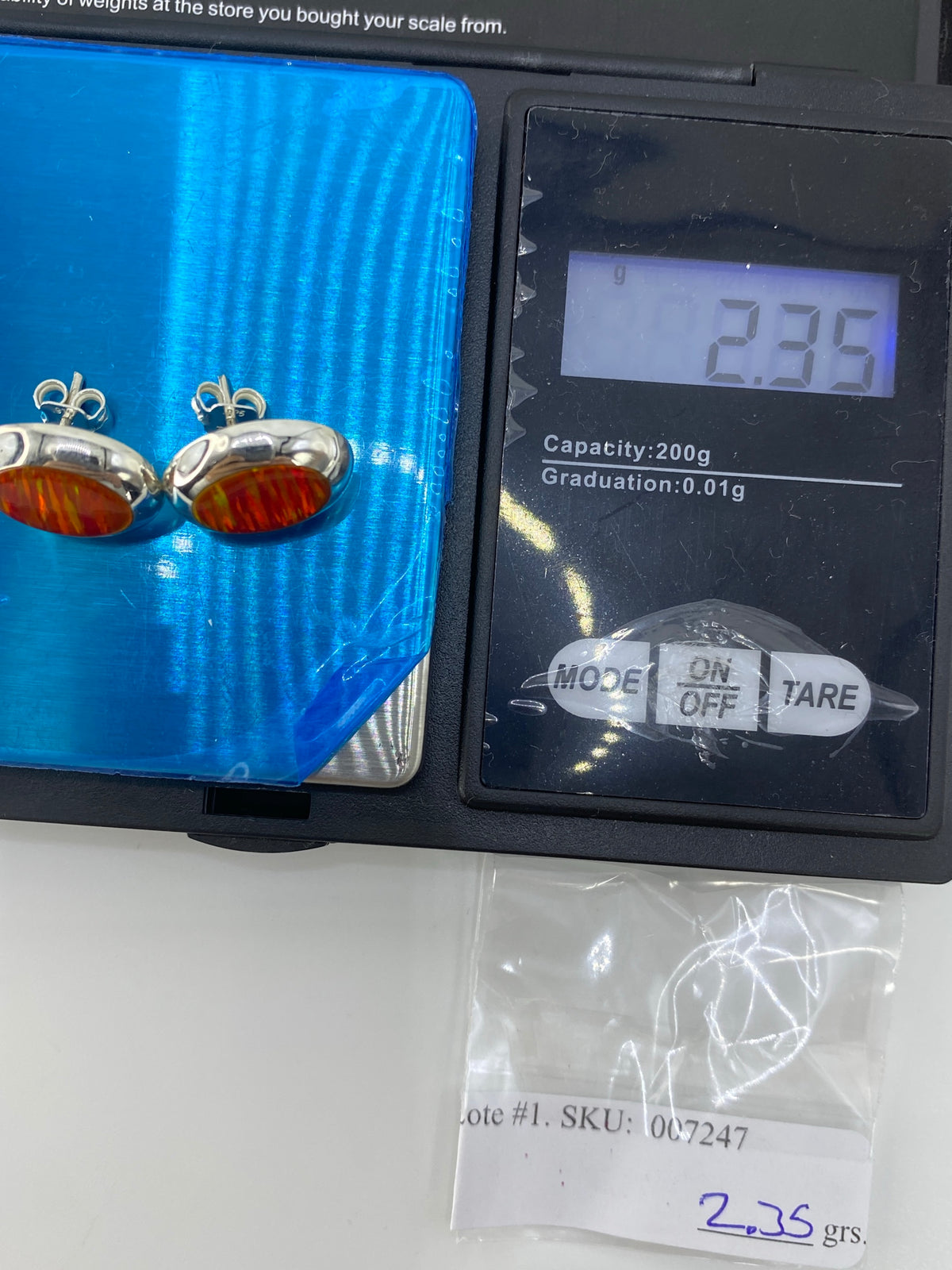 Aretes Plata Ópalo de Fuego Naranja — Taxco 925 — foto 6