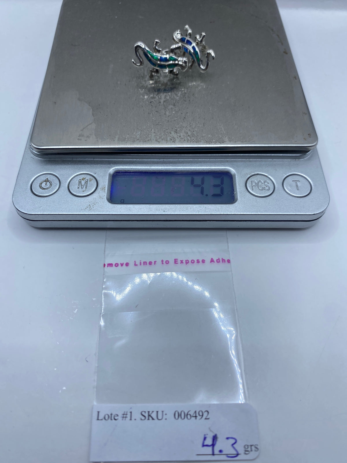 Aretes de Plata Lagartija con Ópalo de Fuego — Taxco — foto 6