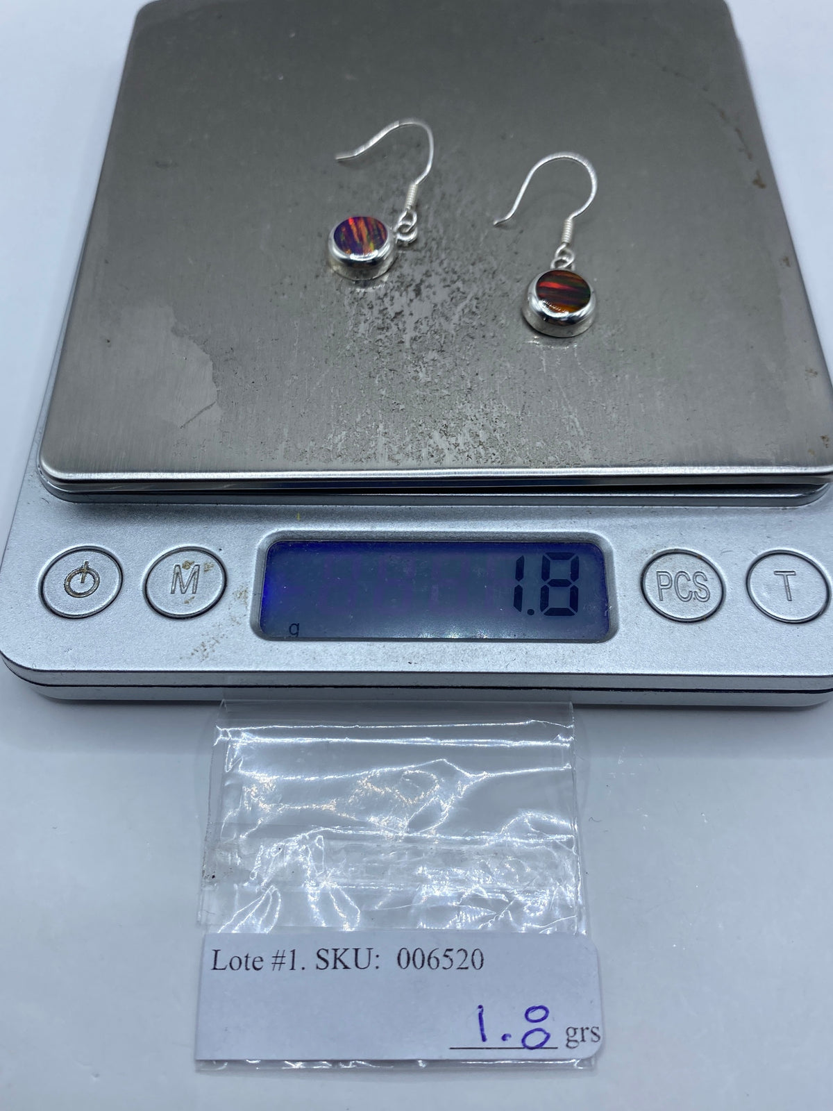 Aretes de Plata con Ópalo de Fuego — Taxco 950 — foto 6