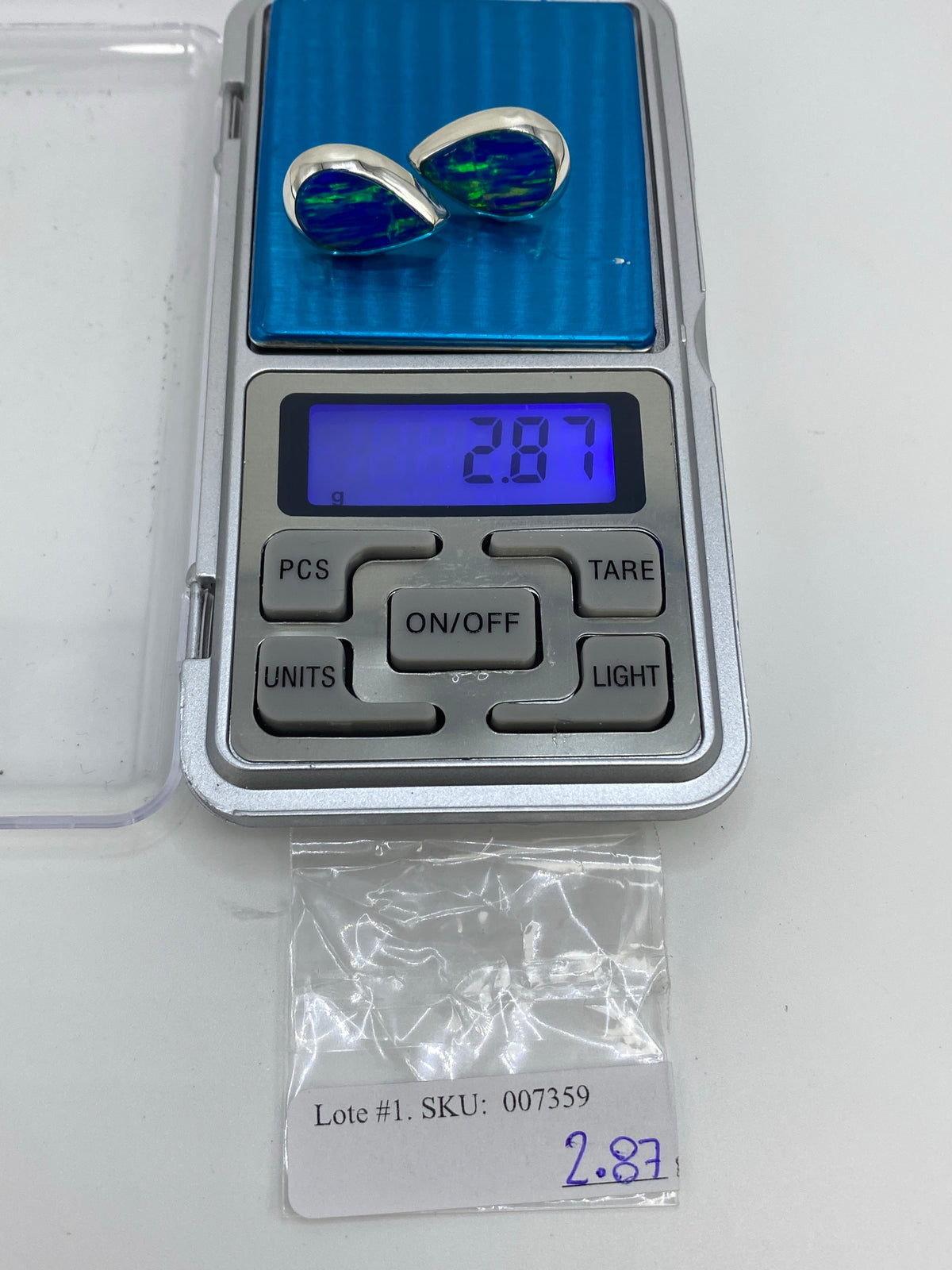 Aretes Ópalo de Fuego Azul Plata 925 — Taxco — foto 6