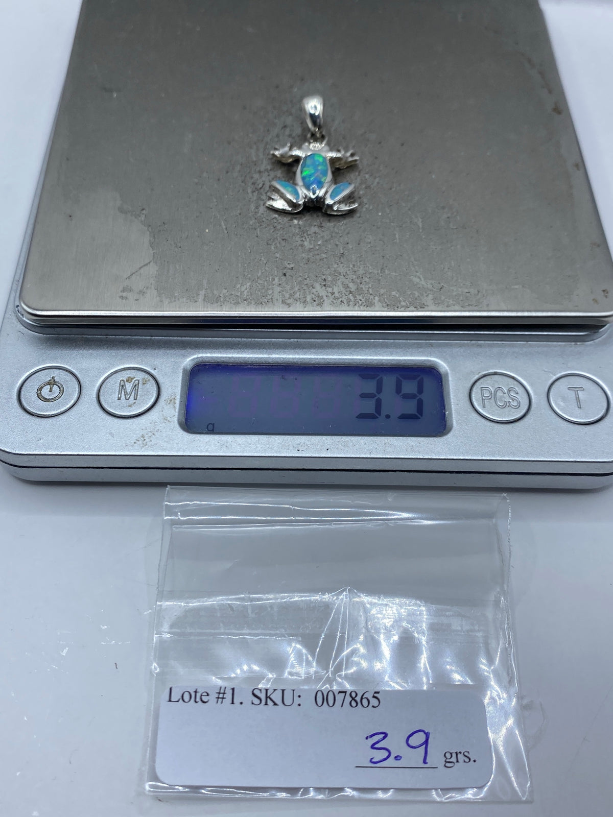 Dije Rana de Plata 950 con Ópalo de Fuego Azul — foto 6