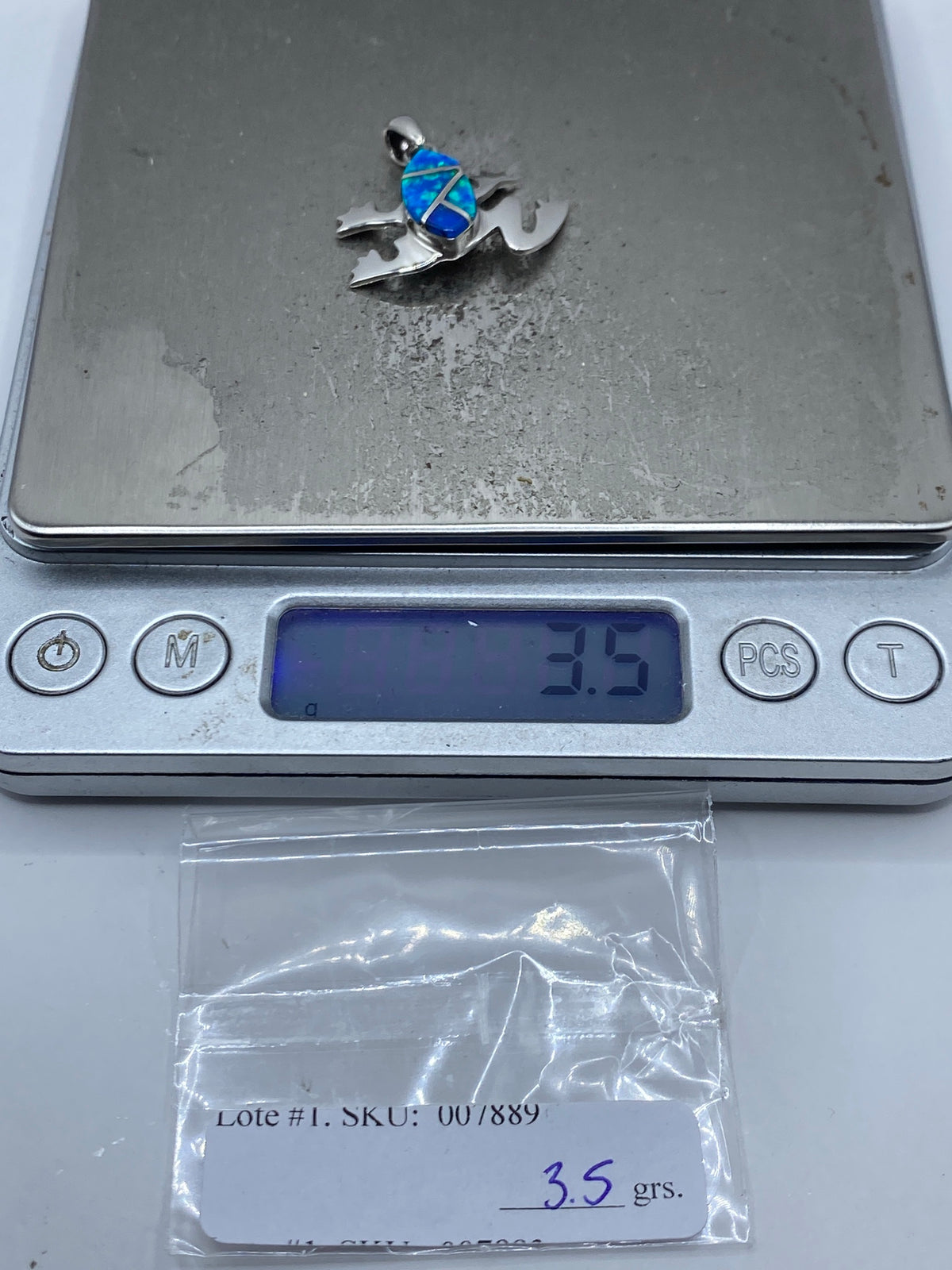 Dije Rana de Plata con Ópalo de Fuego Azul — Taxco 925 — foto 6