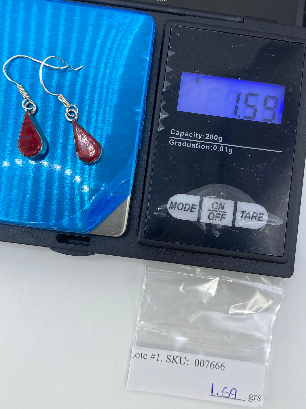 Aretes de Plata 950 con Ópalo de Fuego Rojo — Taxco — foto 6
