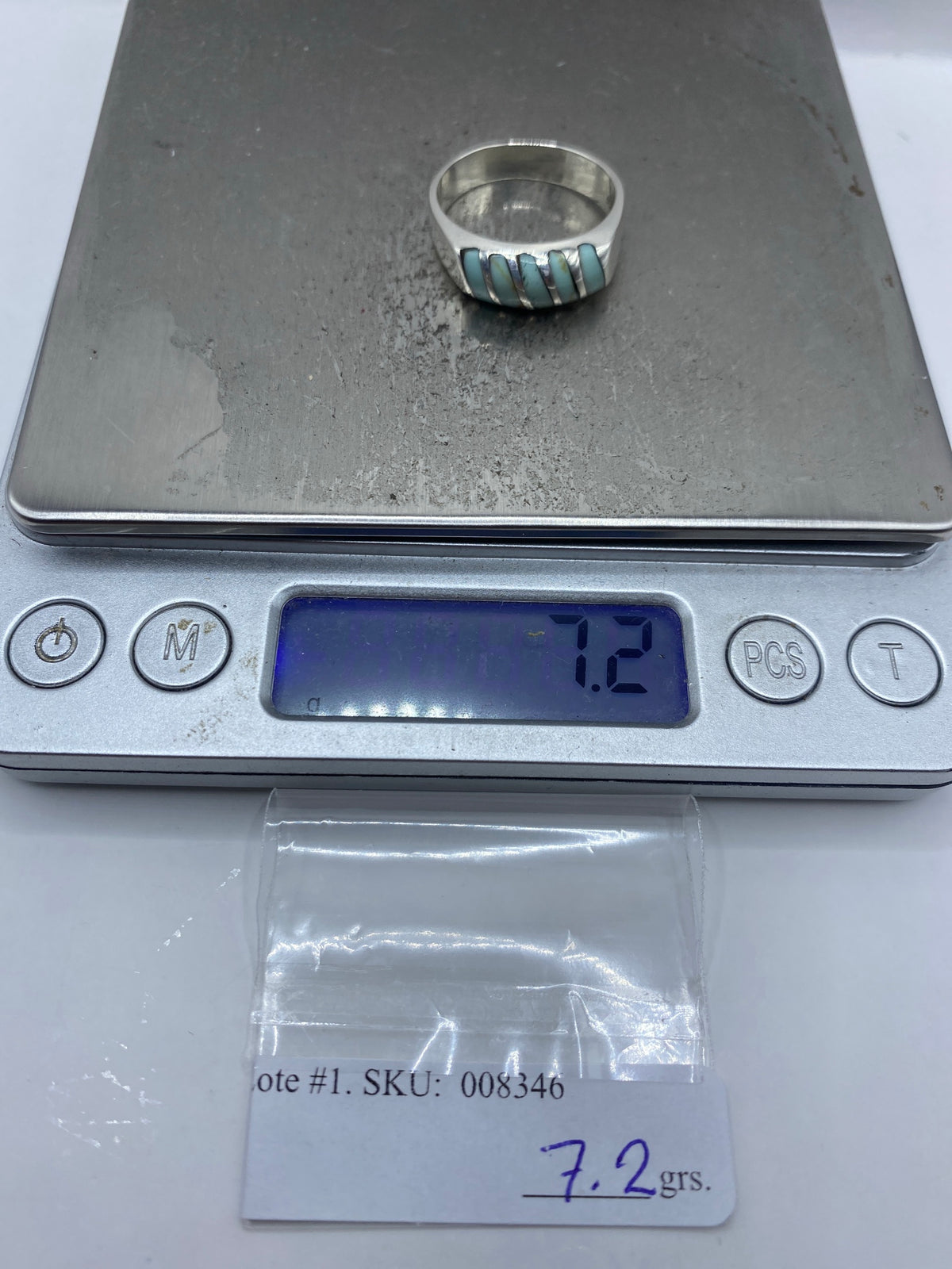 Anillo de Plata Turquesa Azul Cielo — Taxco 925 — foto 7