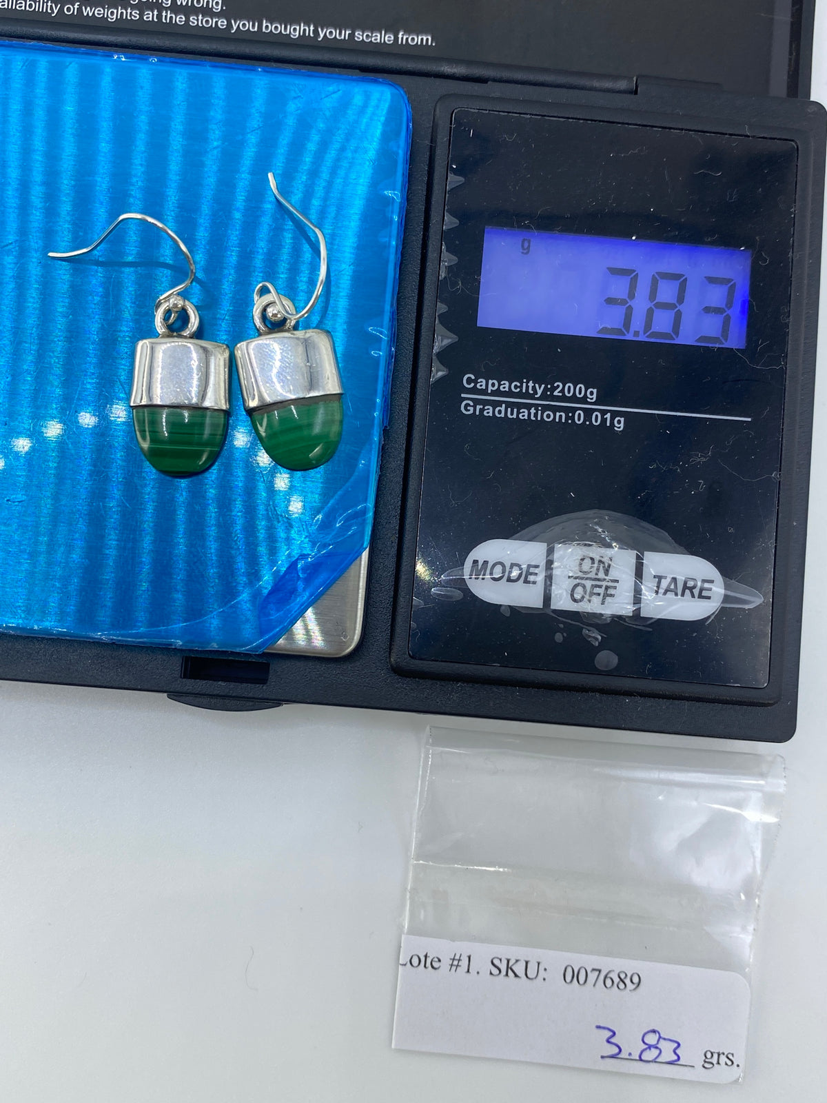 Aretes de Plata con Malaquita Verde — Taxco 925 — foto 6
