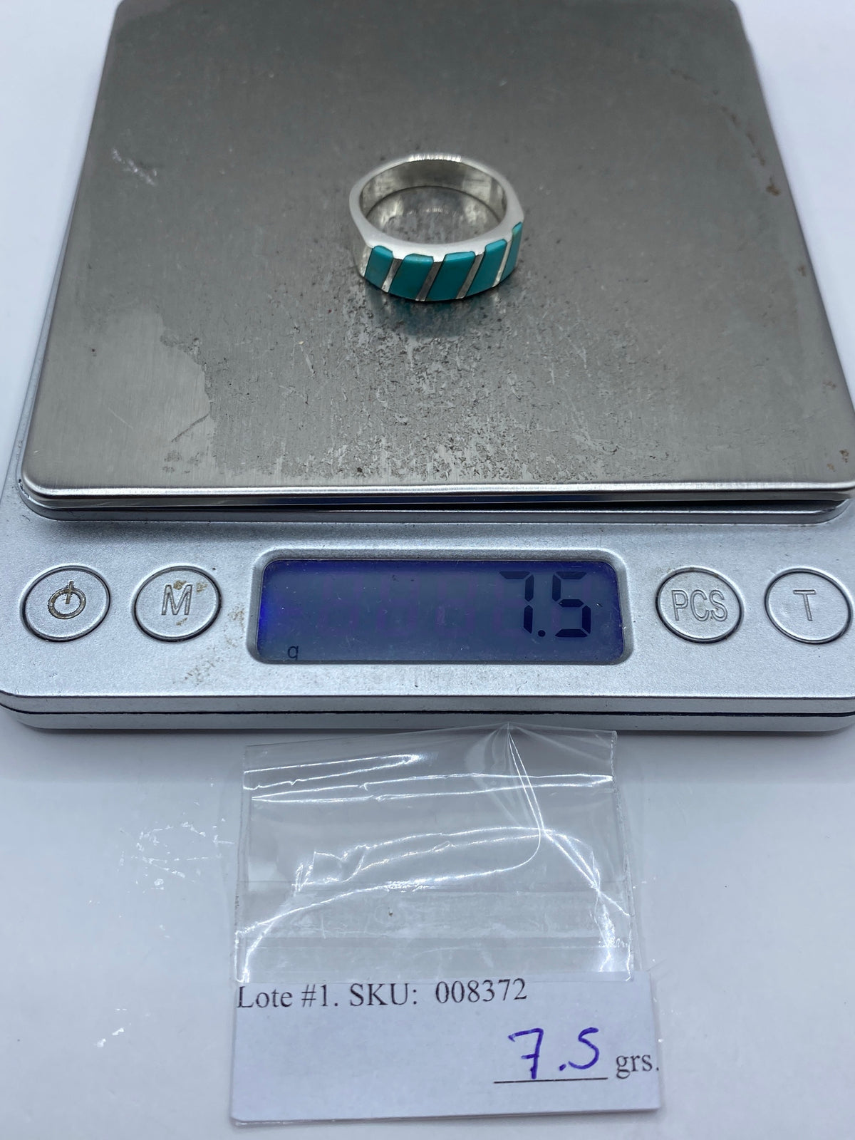 Anillo de Plata con Turquesa Azul Cielo — Taxco 925 — foto 7