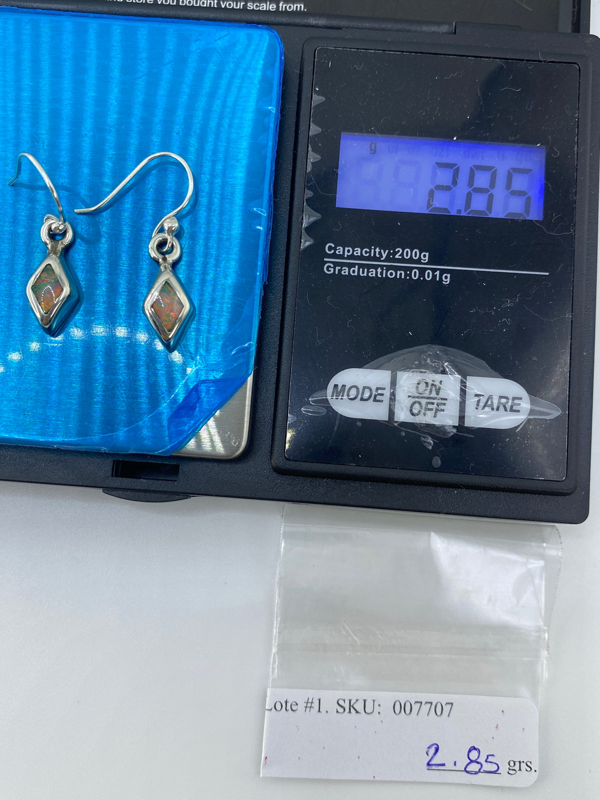 Aretes de Plata con Ópalo de Fuego Multicolor — Taxco 925 — foto 6