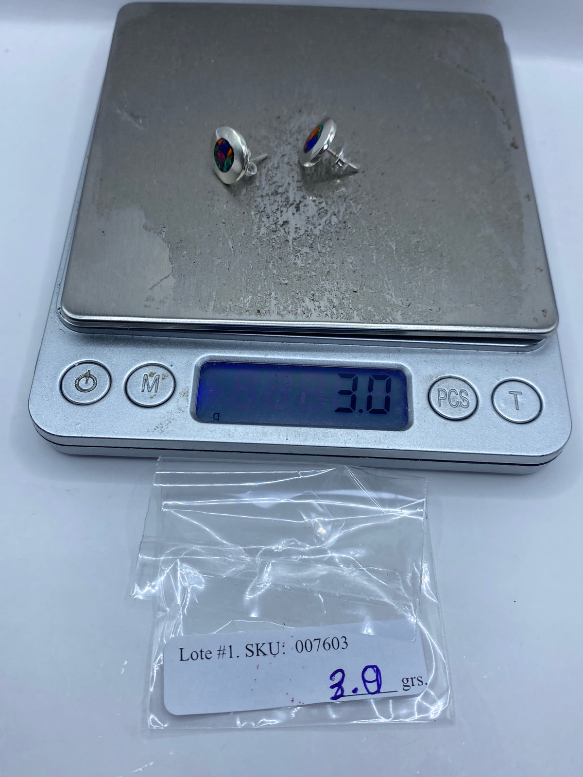 Aretes de Plata Ópalo de Fuego Multicolor — Taxco 950 — foto 6