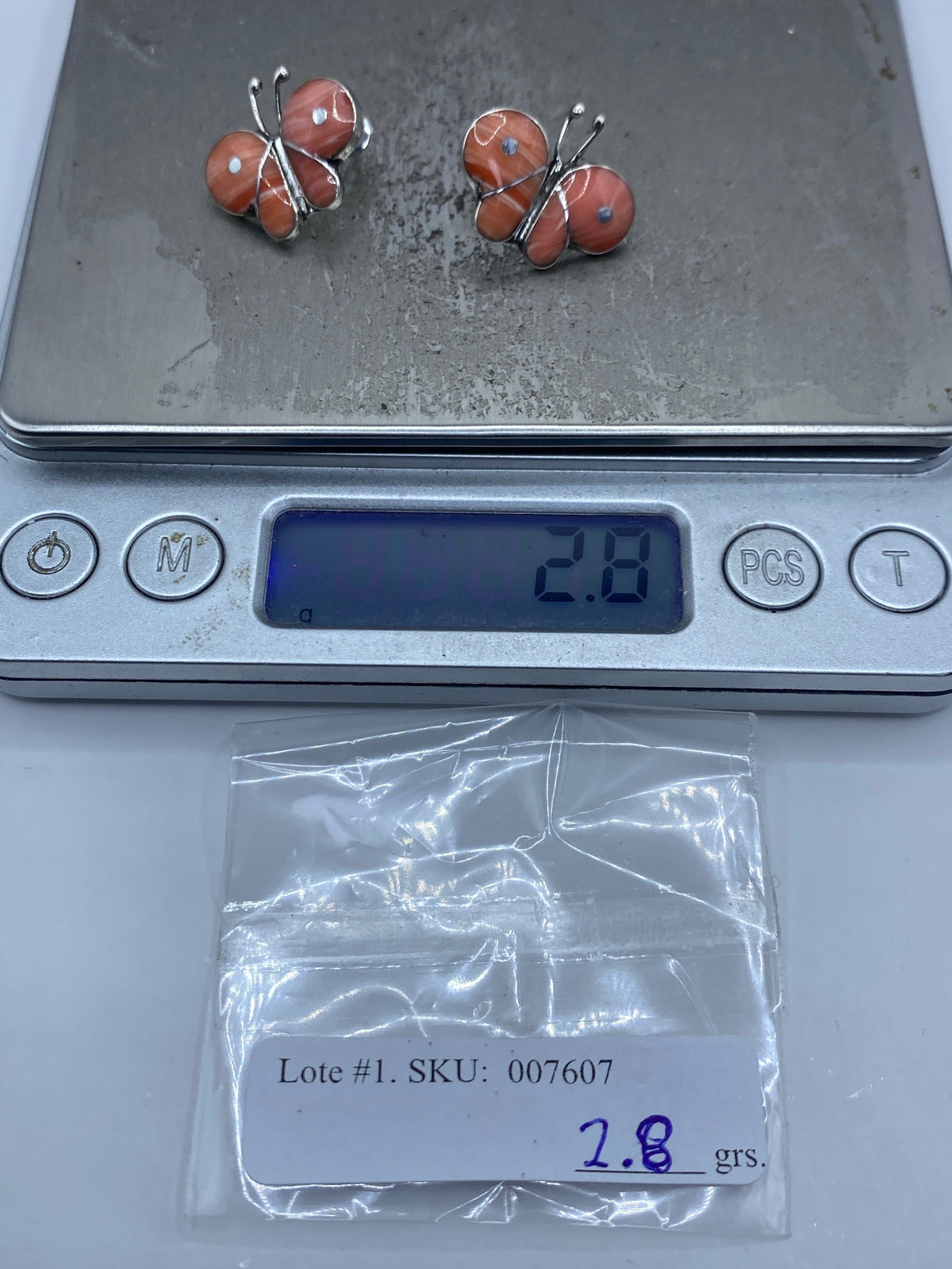 Aretes de Plata con Coral Rosa — Taxco 925 — foto 6