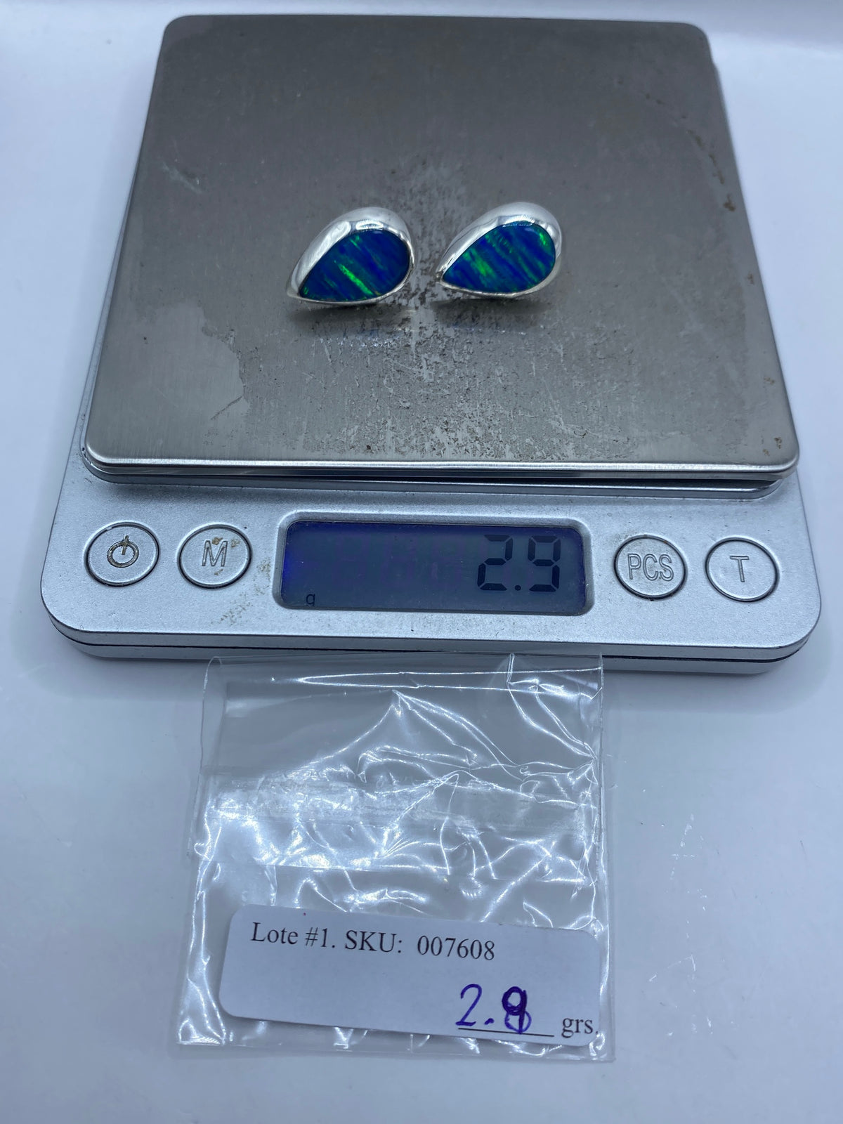 Aretes de Plata Ópalo de Fuego Azul — Taxco 925 — foto 6