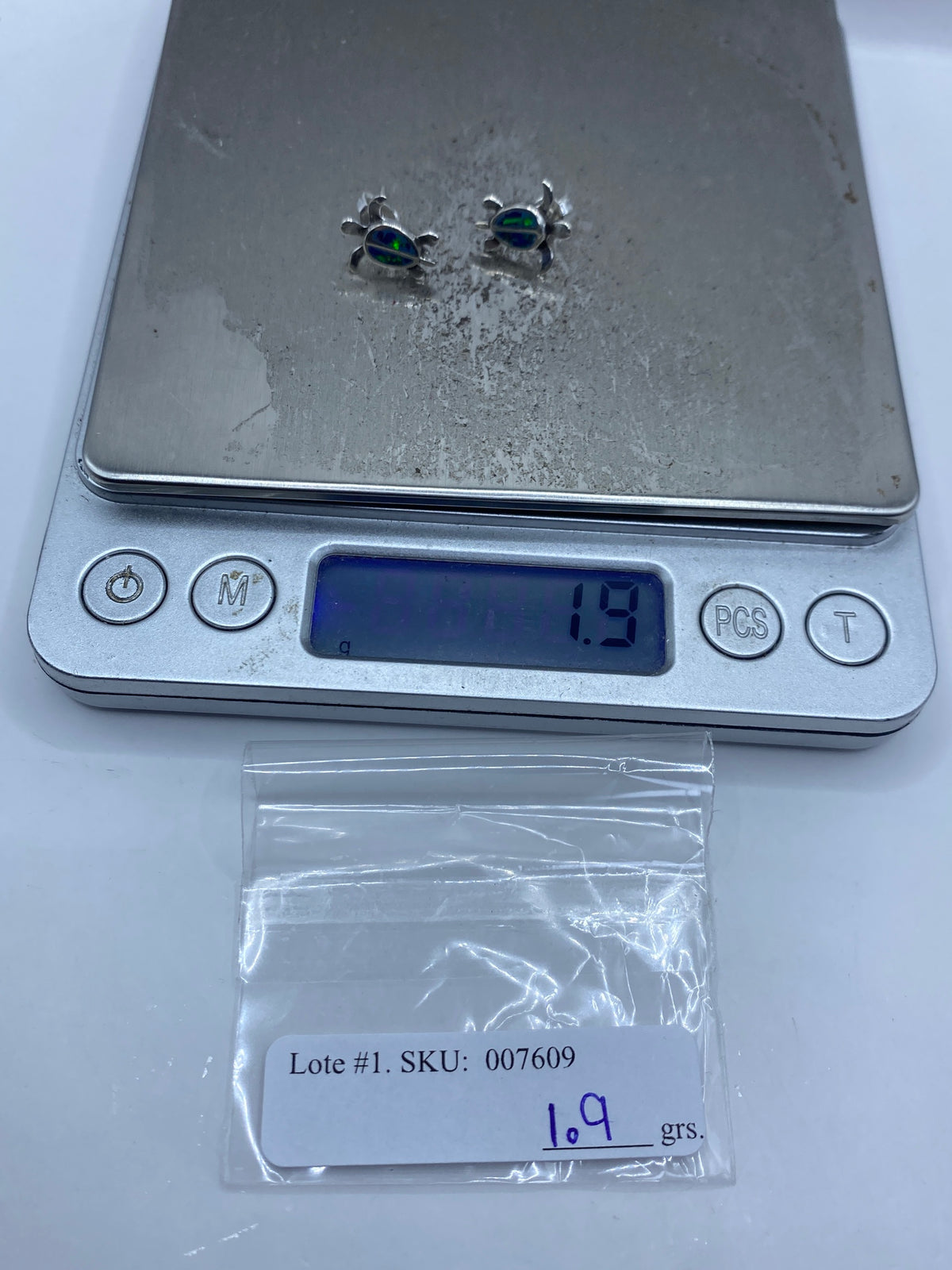 Aretes Tortuga Marina de Plata 925 con Ópalo Azul — foto 6