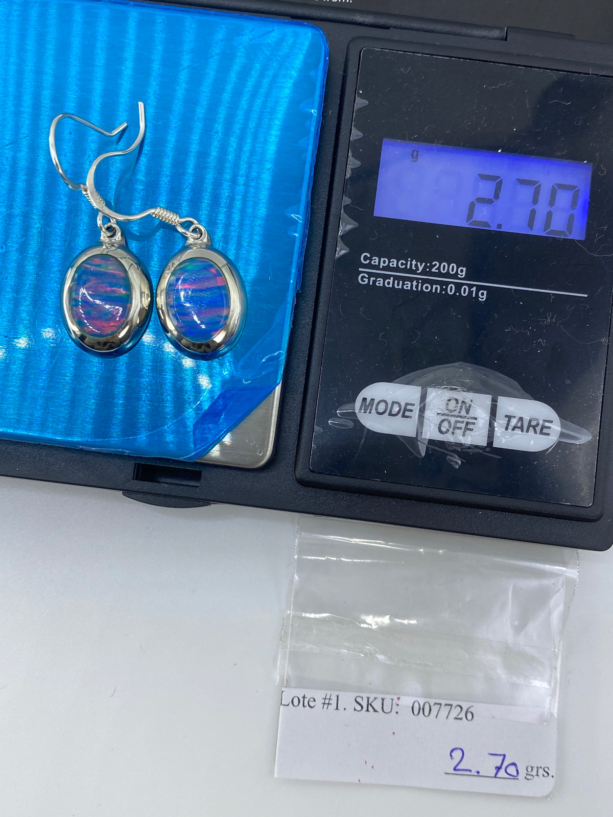 Aretes de Plata con Ópalo de Fuego Multicolor — Taxco 925 — foto 6