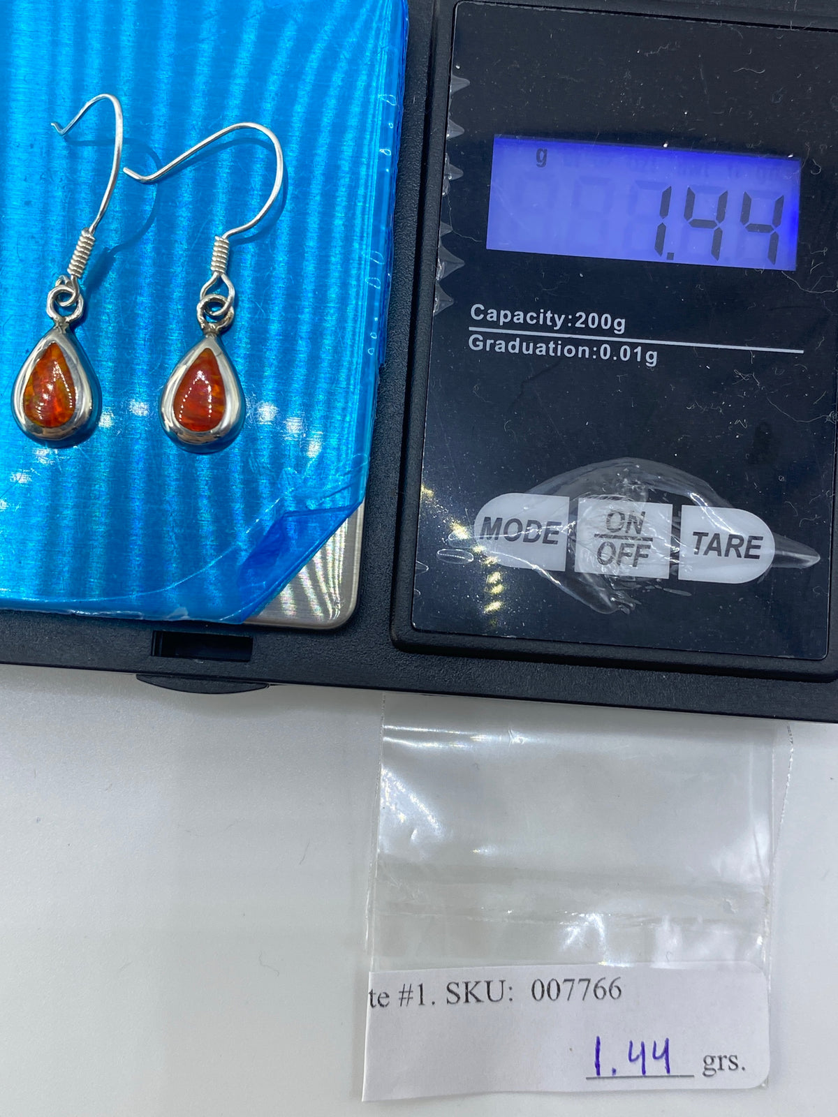 Aretes de Plata Ópalo de Fuego Naranja — Taxco 925 — foto 6