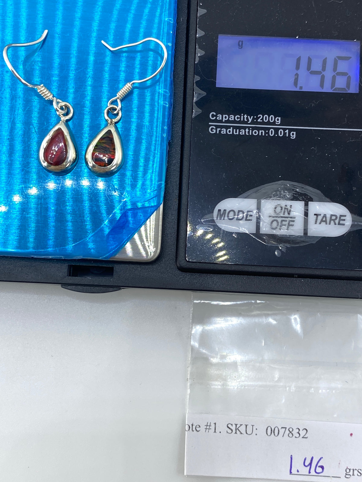 Aretes de Plata con Ópalo de Fuego — Taxco 925 — foto 6